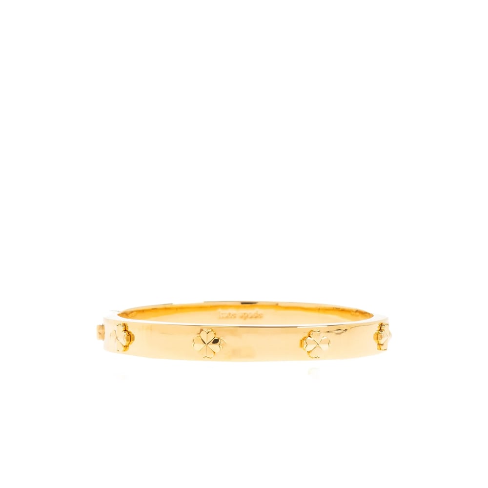 Kate Spade Clover-embellished Bangle Bracelet In Gold
