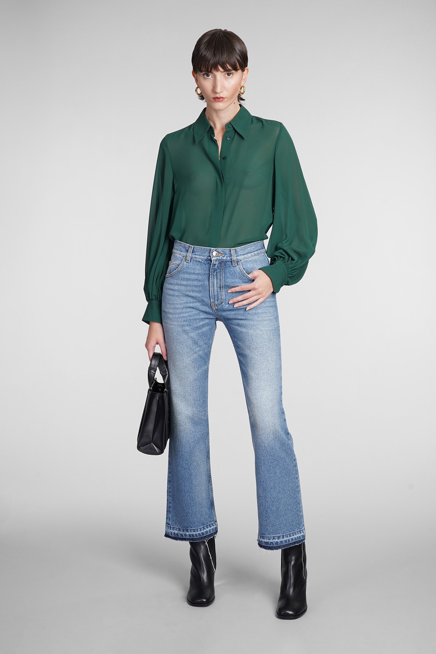 Shop Chloé Jeans In Blue Cotton