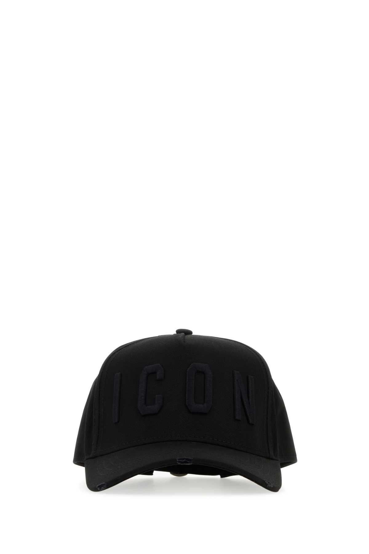 DSQUARED2 BLACK COTTON BASEBALL CAP 