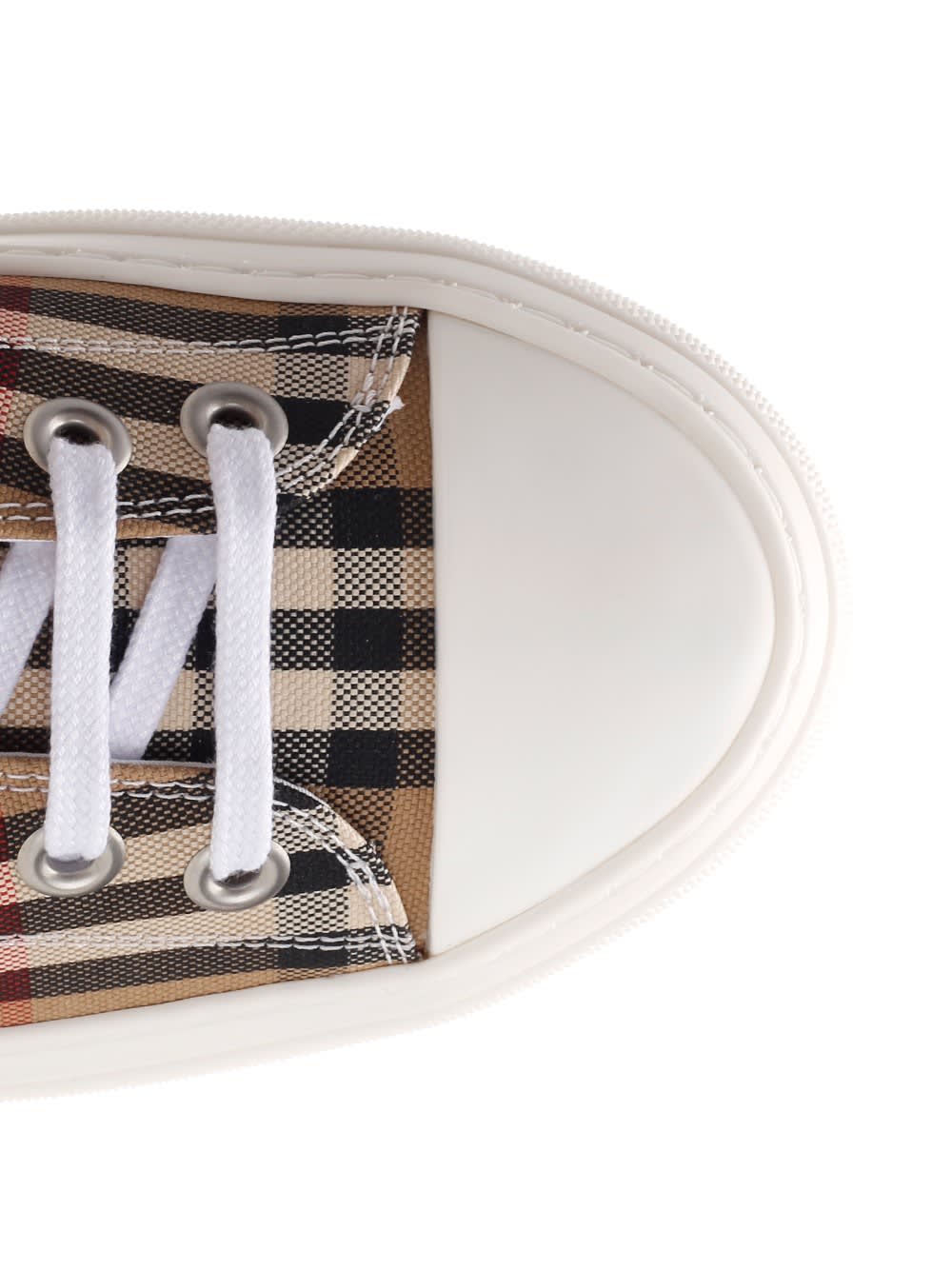 Burberry Women Vintage Check Cotton Sneakers In Beige