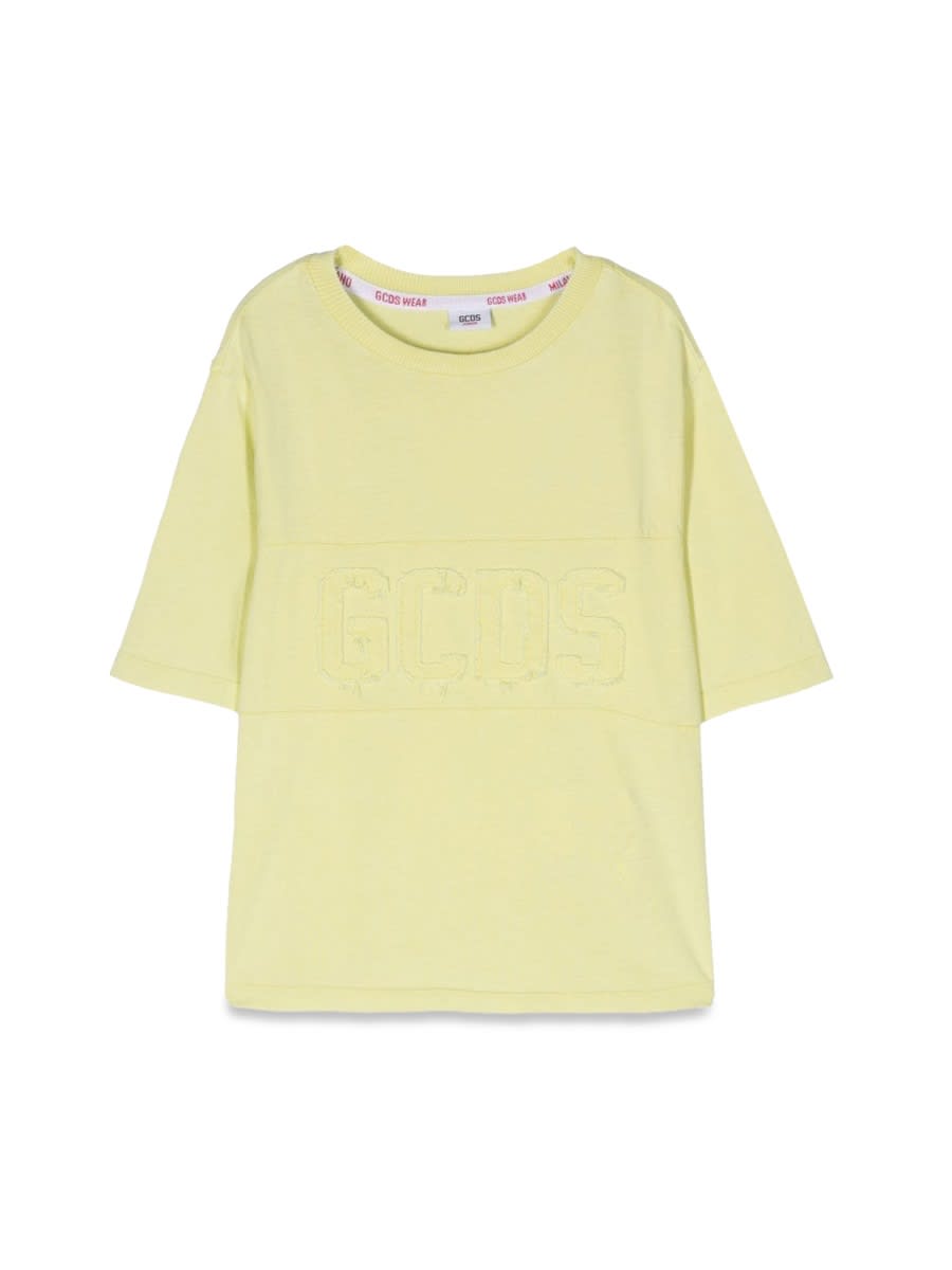 Gcds Kids' T-shirt Logo In Yellow