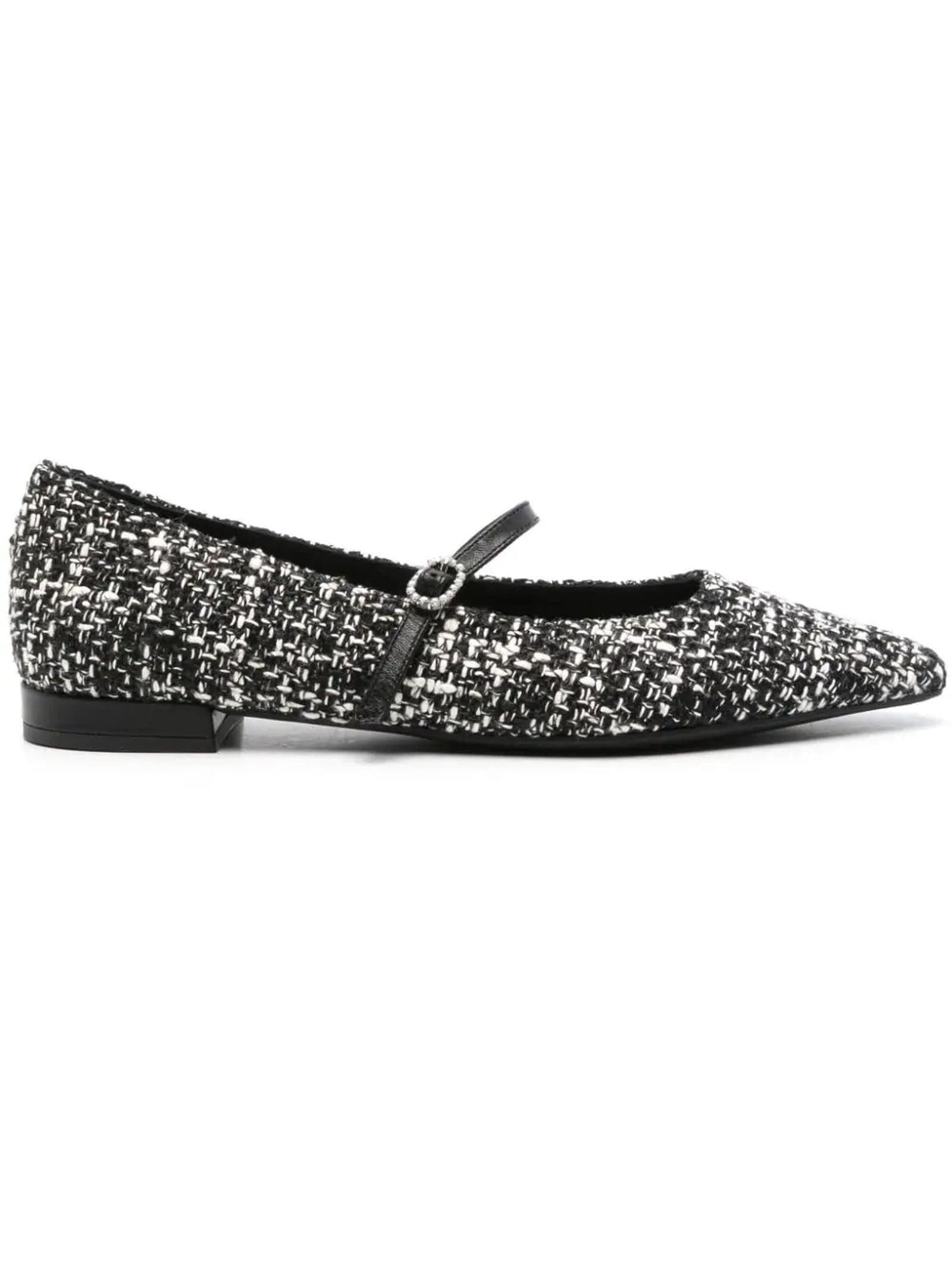 Black Tweed Icaro Ballet Flats