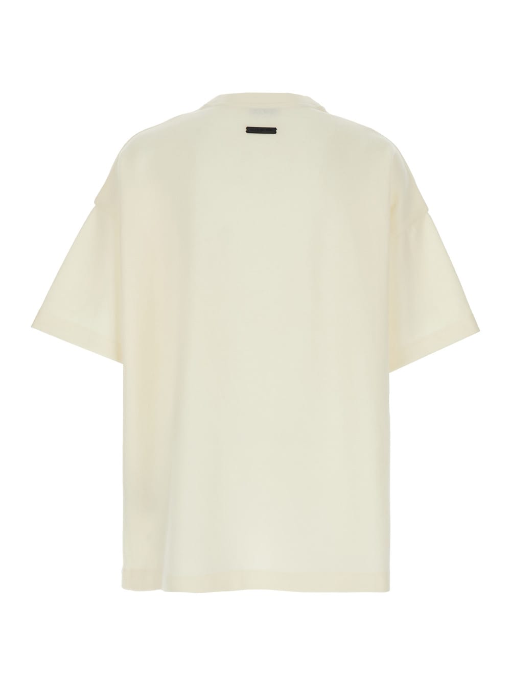 Shop Fear Of God Beige T-shirt With Patch Logo On The Back In Cotton Man