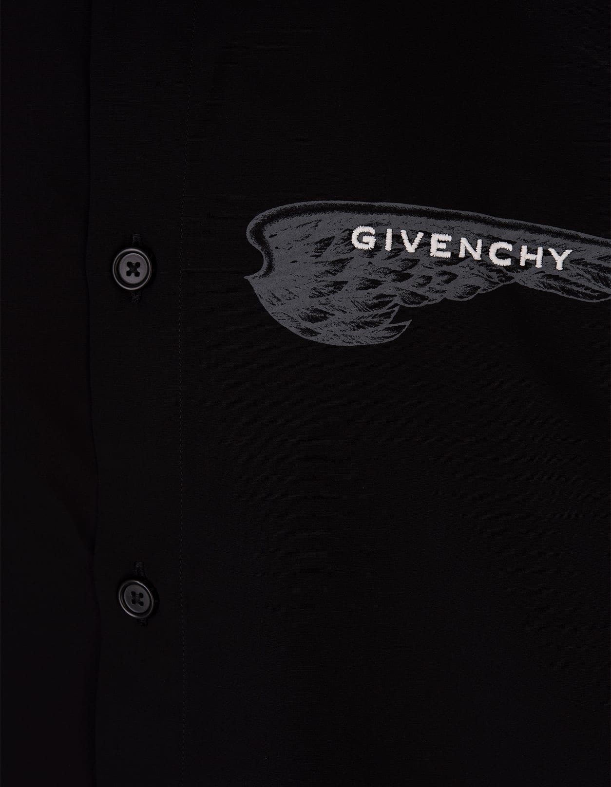 Shop Givenchy Black Shirt With Wings Logo Print