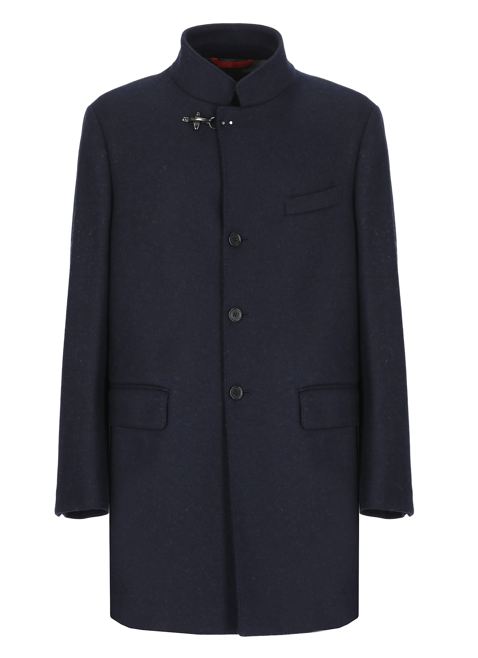 Midnight Blue Wool Blend Coat