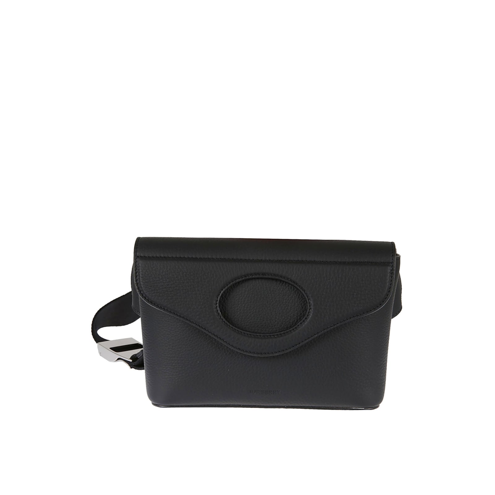 Shop Burberry Leather Belt Bag In Black