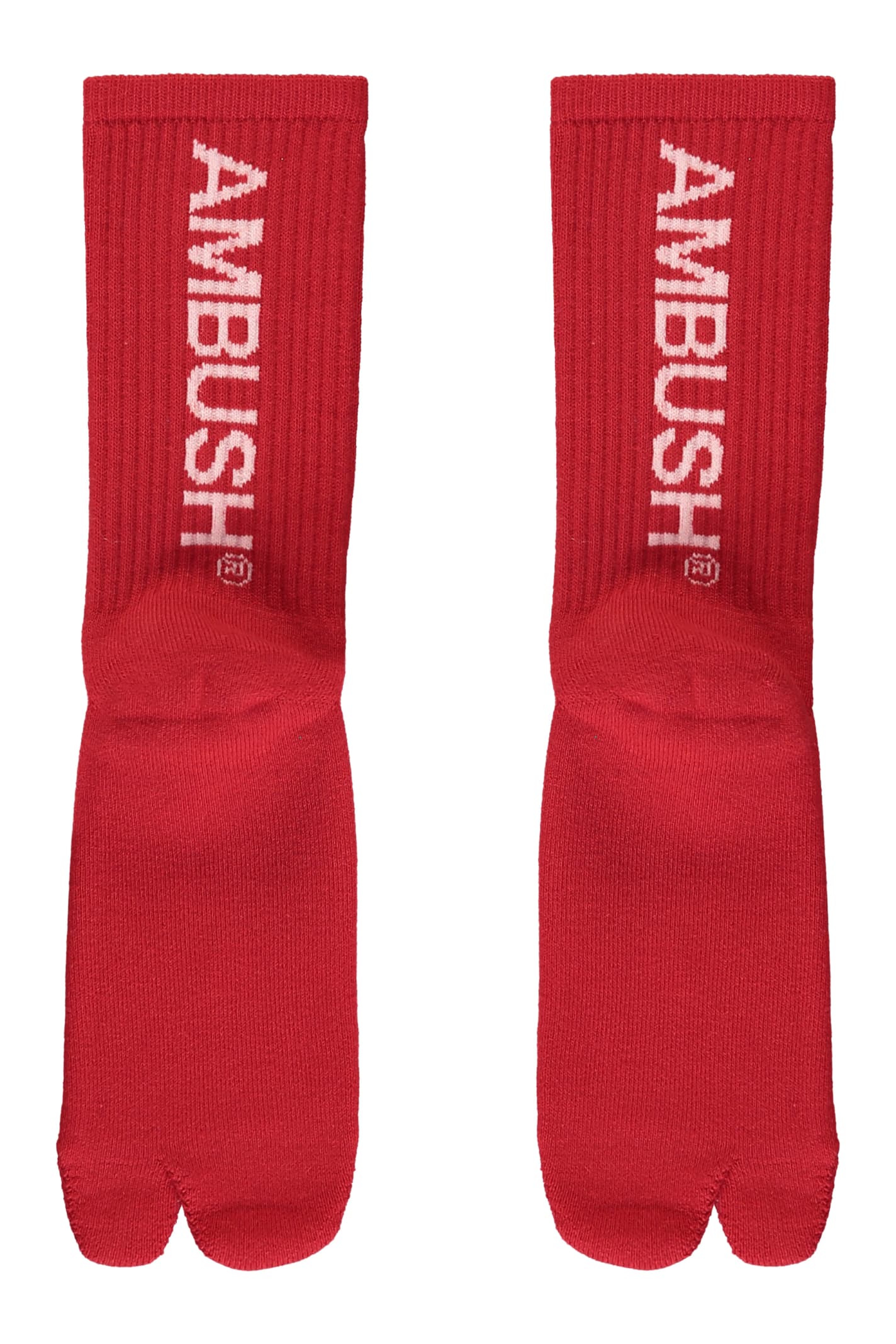 Shop Ambush Cotton Socks With Logo In Red