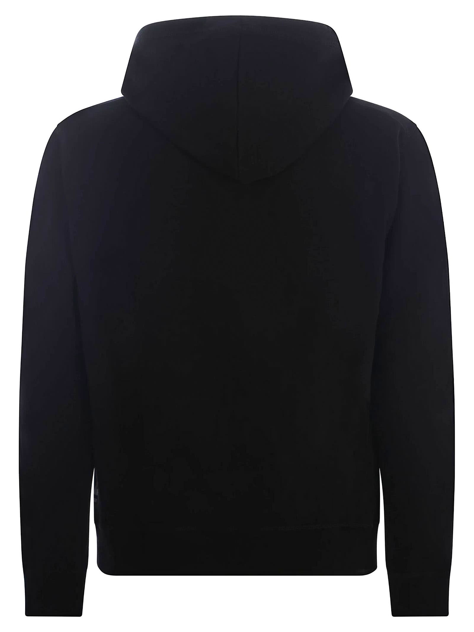 Dsquared2 Cotton Hoodie With Gothic Print Logo In Nero