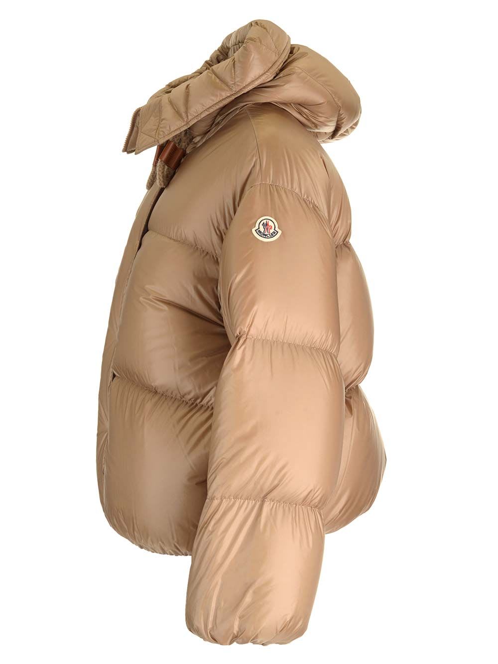 Shop Moncler Borey Down Jacket In Beige