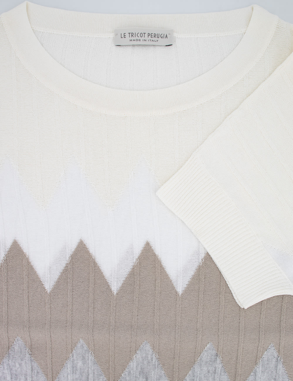 Shop Le Tricot Perugia Sweater In Beige White