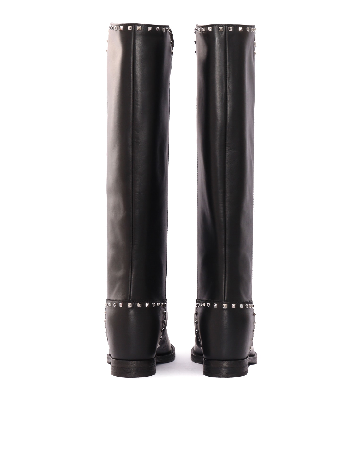 Via Roma 15 Stivale Santa Monica Con Spacco Nero In Black