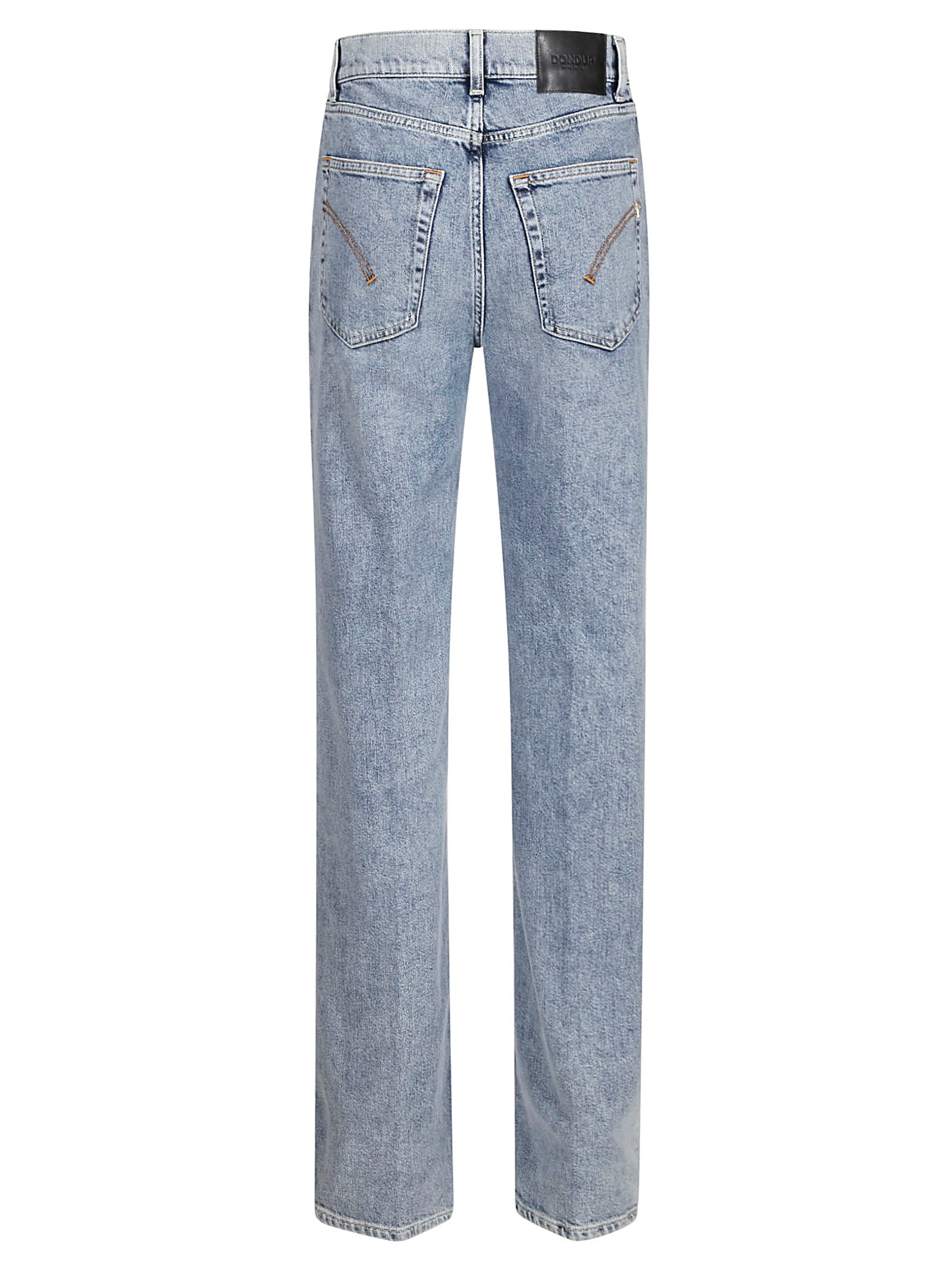 Dondup Wide Leg High Waist Denim Jeans In 800