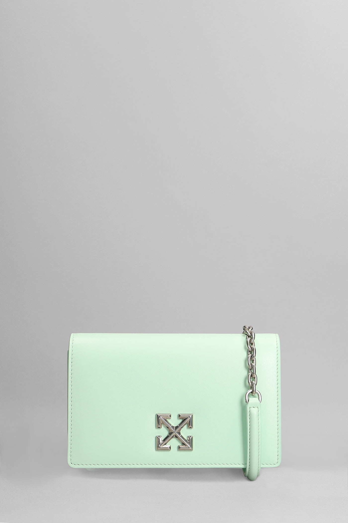 Off-White Jitney 0.5 Shoulder Bag In Green Leather