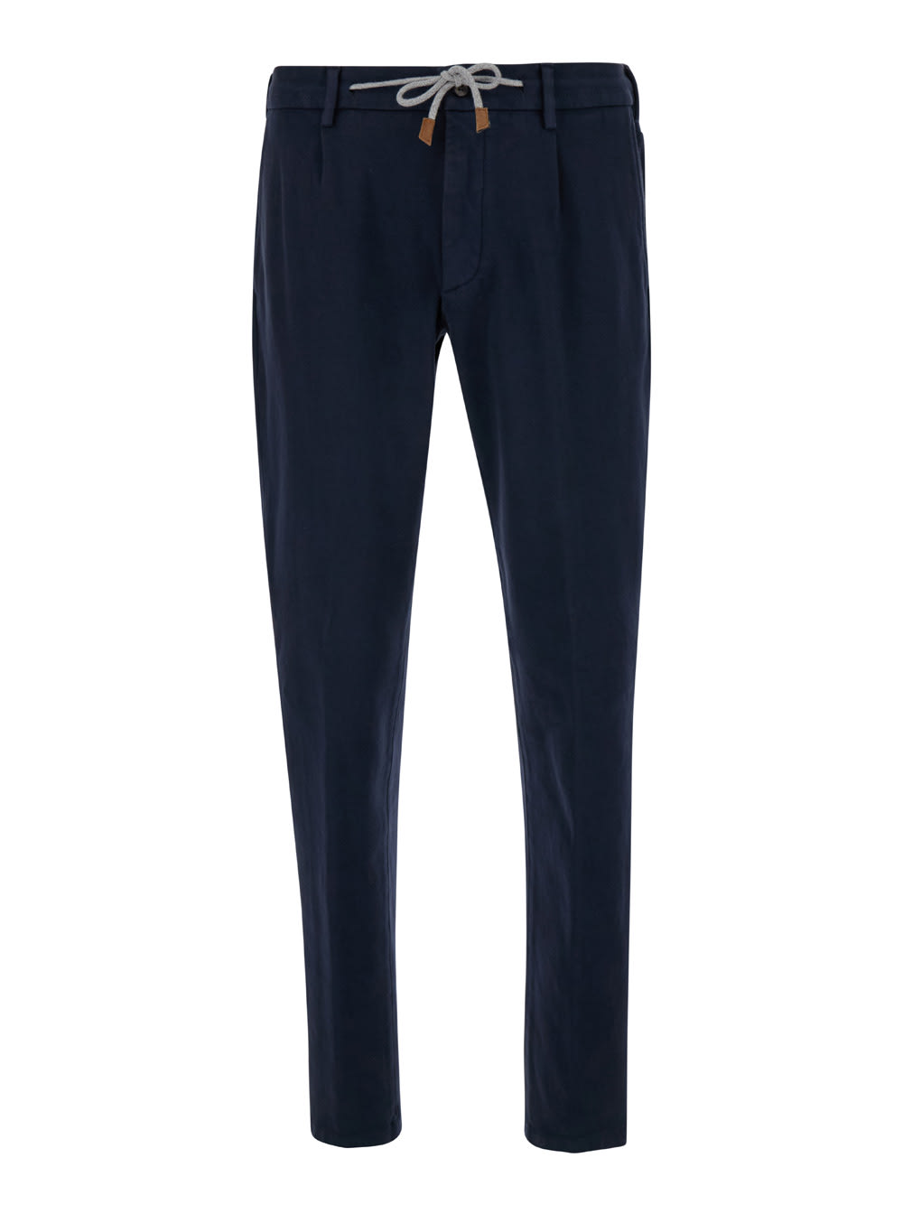 Blue Jogger Pants With Drawstring In Stretch Cotton Man
