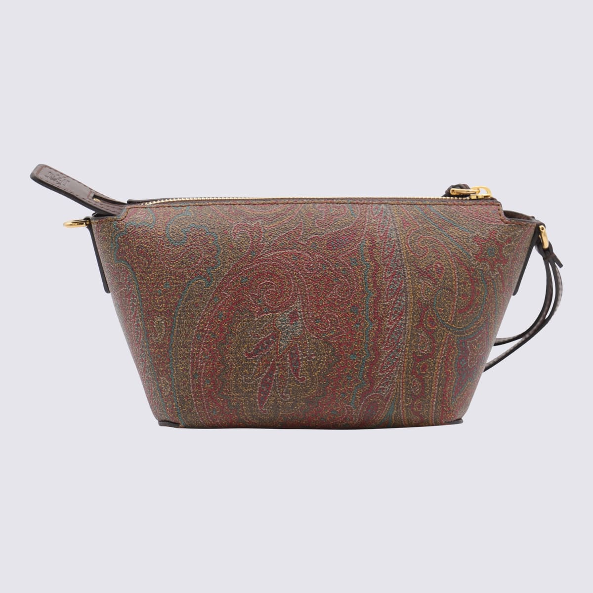 Etro Multicolor Leather Shoulder Bag In Brown