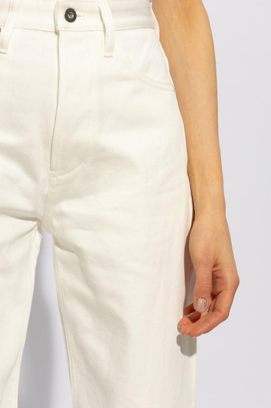 Shop Jil Sander Mid-waisted Cropped Jeans In White