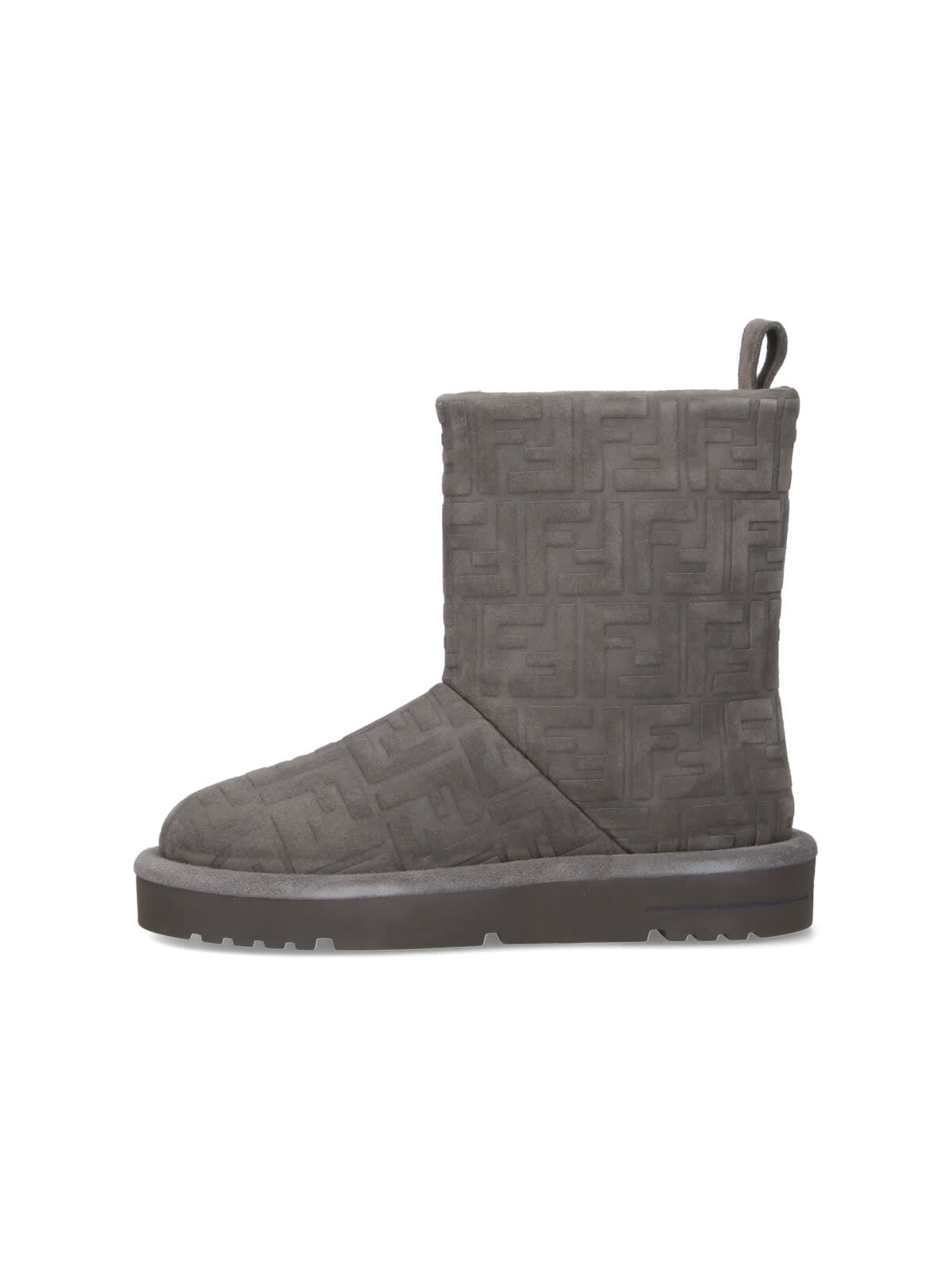 Fendi Apres Chic Boots In Steel Suede Women In Gray
