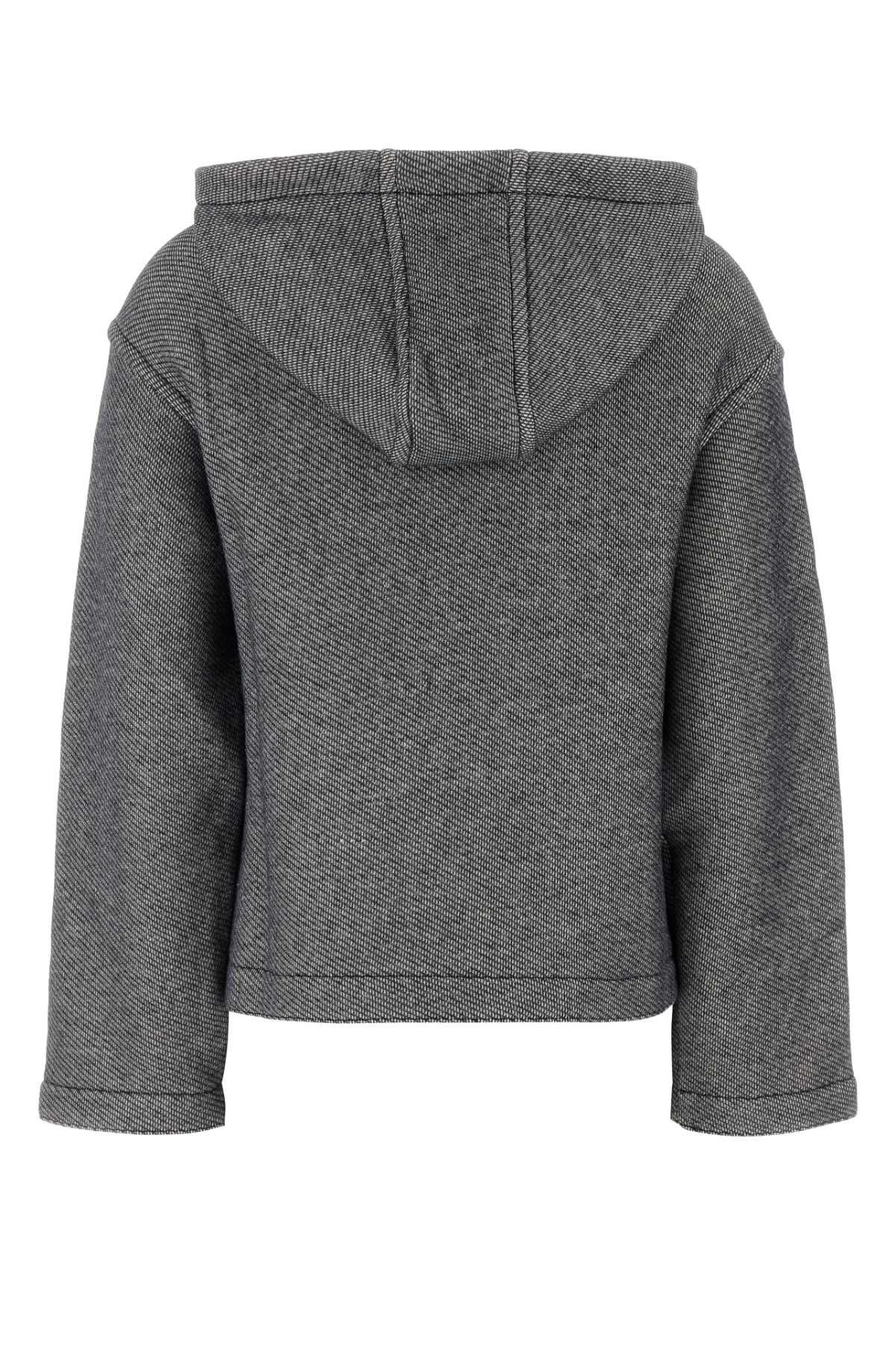 MAX MARA MELANGE MIDNIGHT BLUE COTTON BLEND GARY SWEATSHIRT