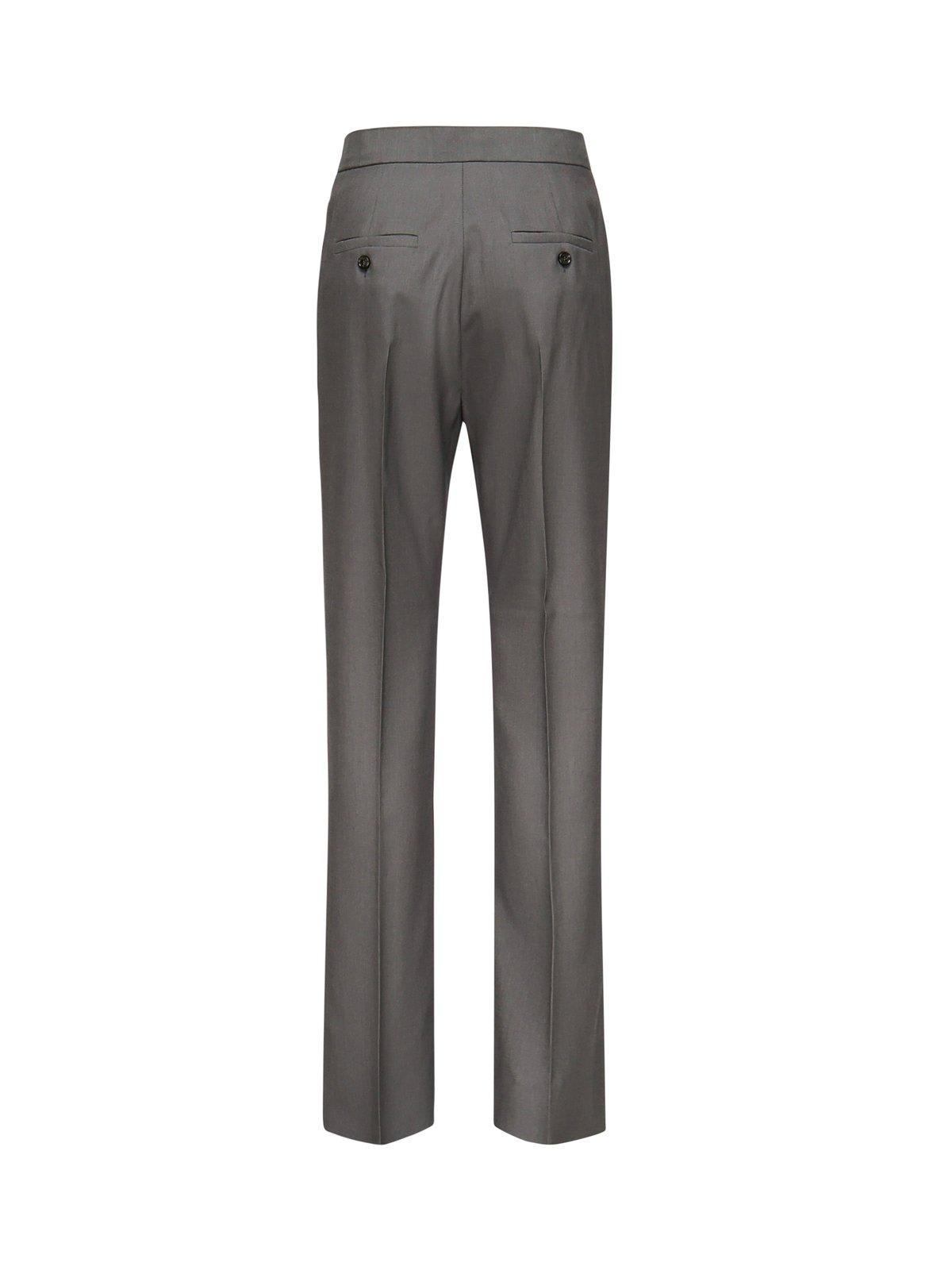 Max Mara Turbigo Pleat Detailed Striaght Leg Trousers In Gray