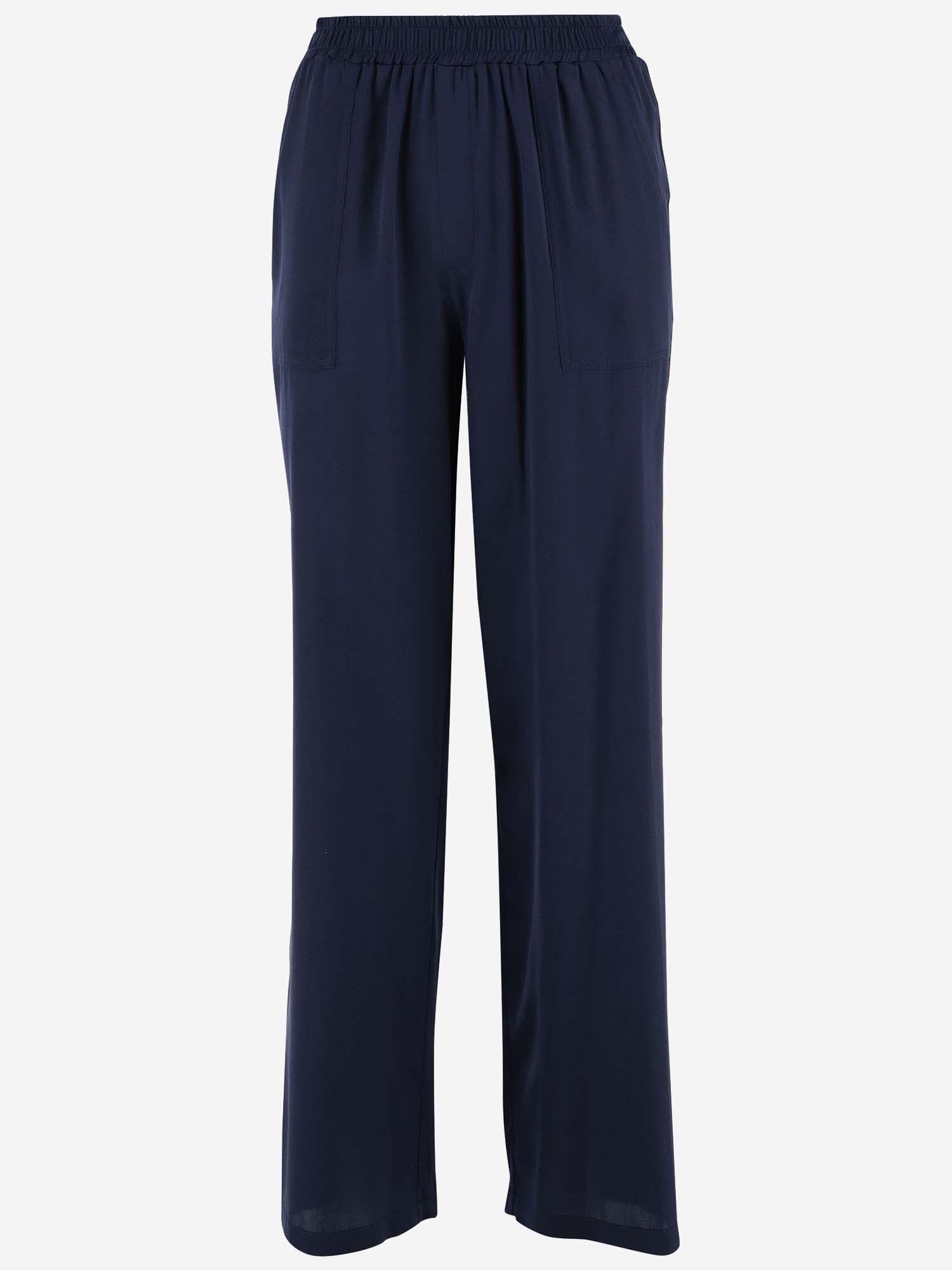 Wild Cashmere Stretch Silk Pants In Blu