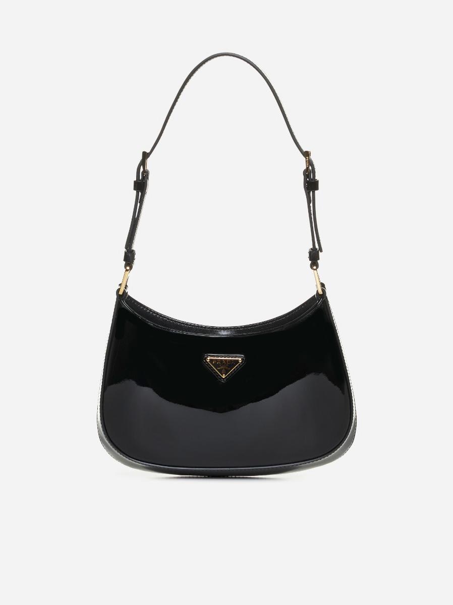 Prada Cleo Leather Bag In Black