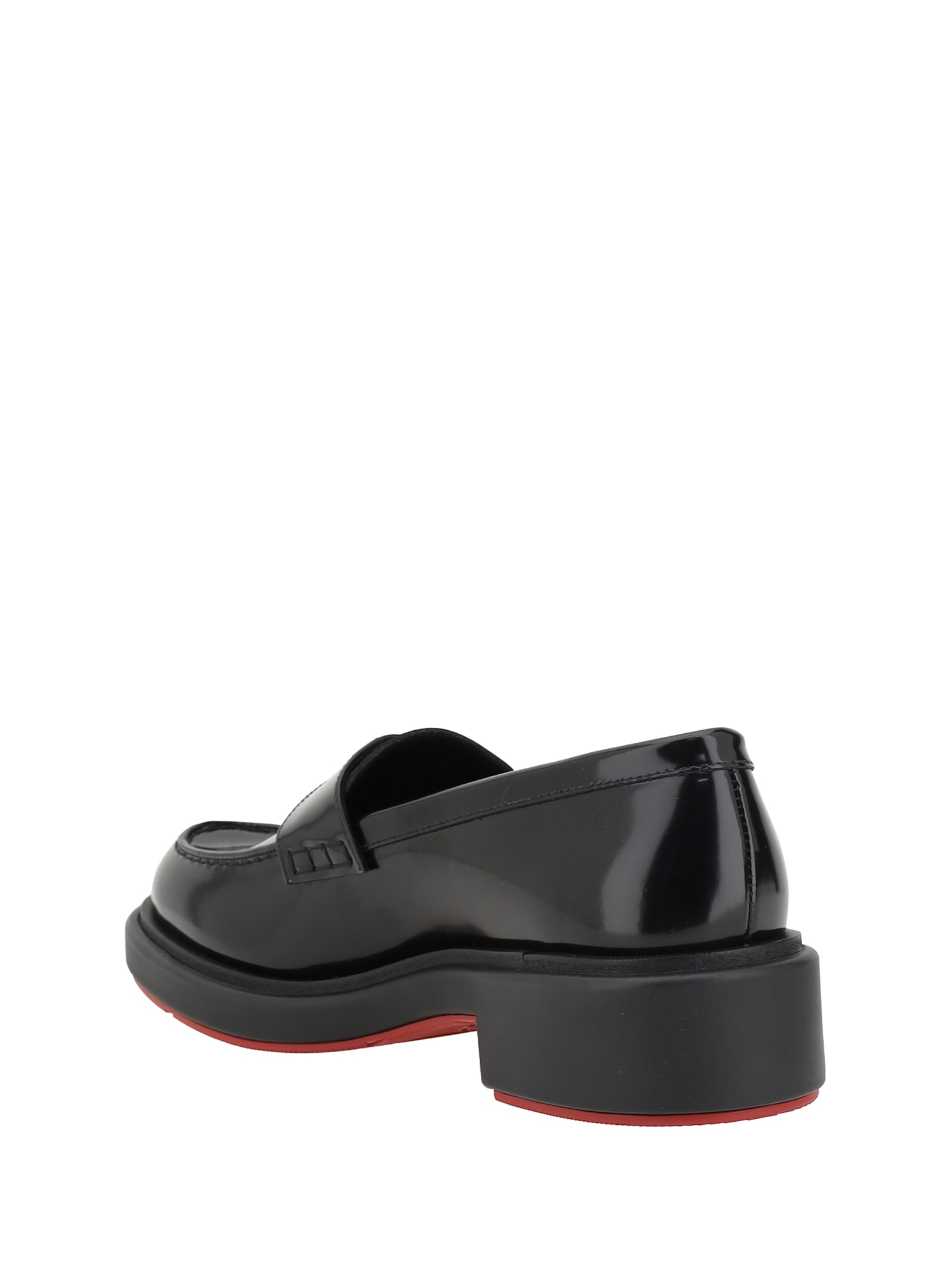 Christian Louboutin Chunky Rubber Sole Loafers With Metal Hardware In Black