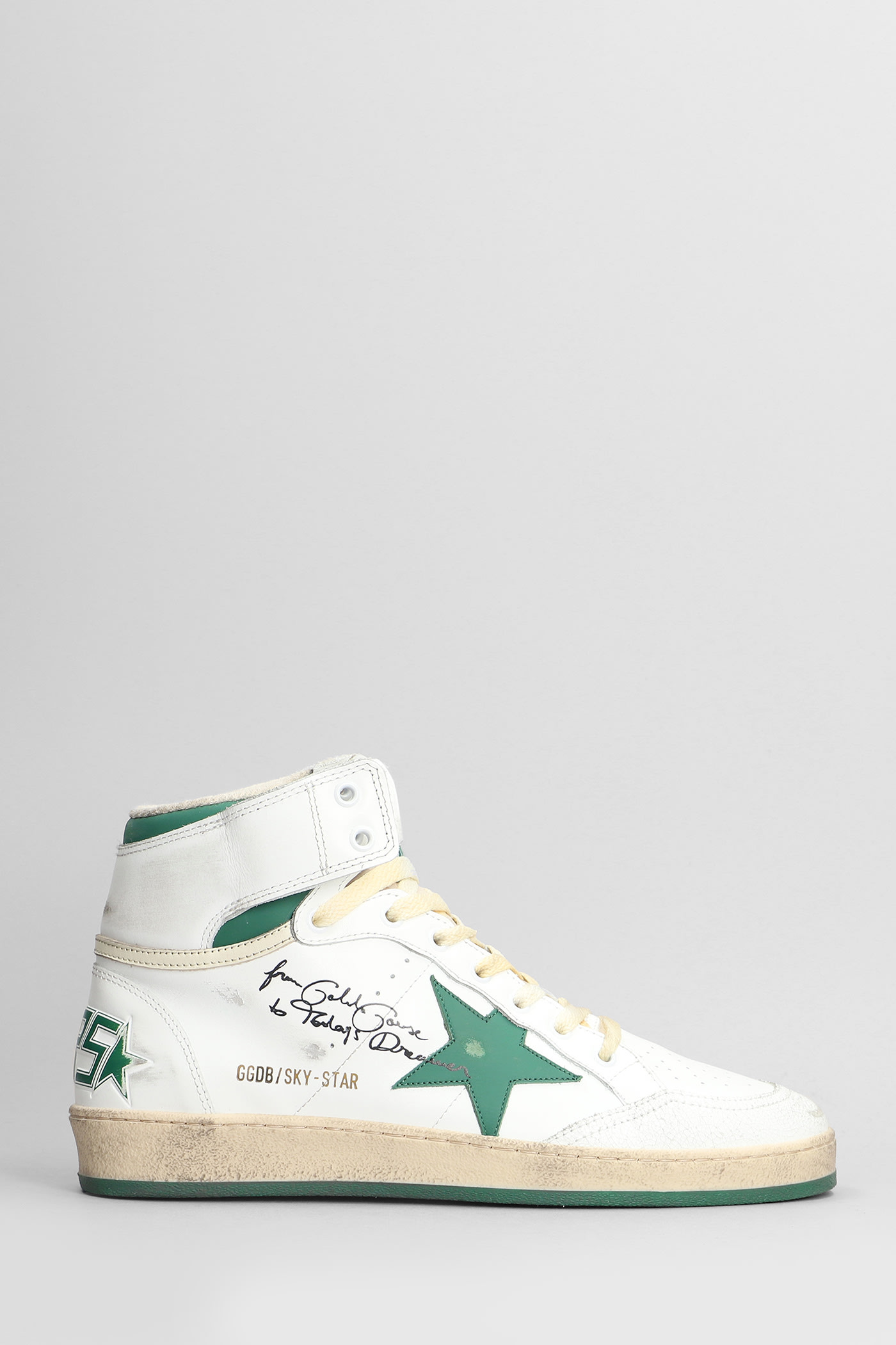 Shop Golden Goose Sky Star Sneakers In White Leather