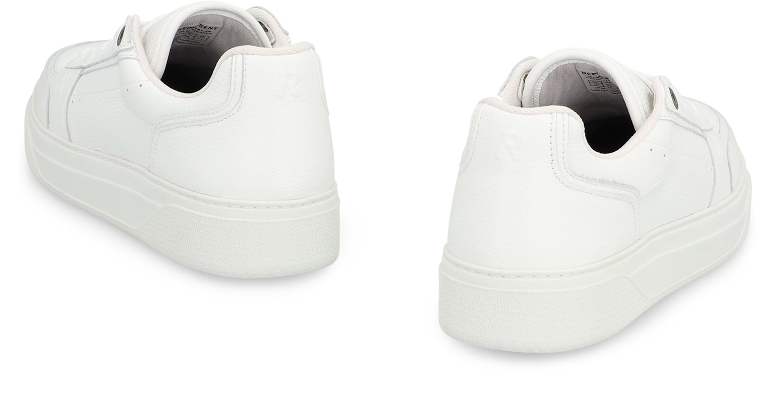 Represent Mens White Initial Leather Low-top Trainers In White