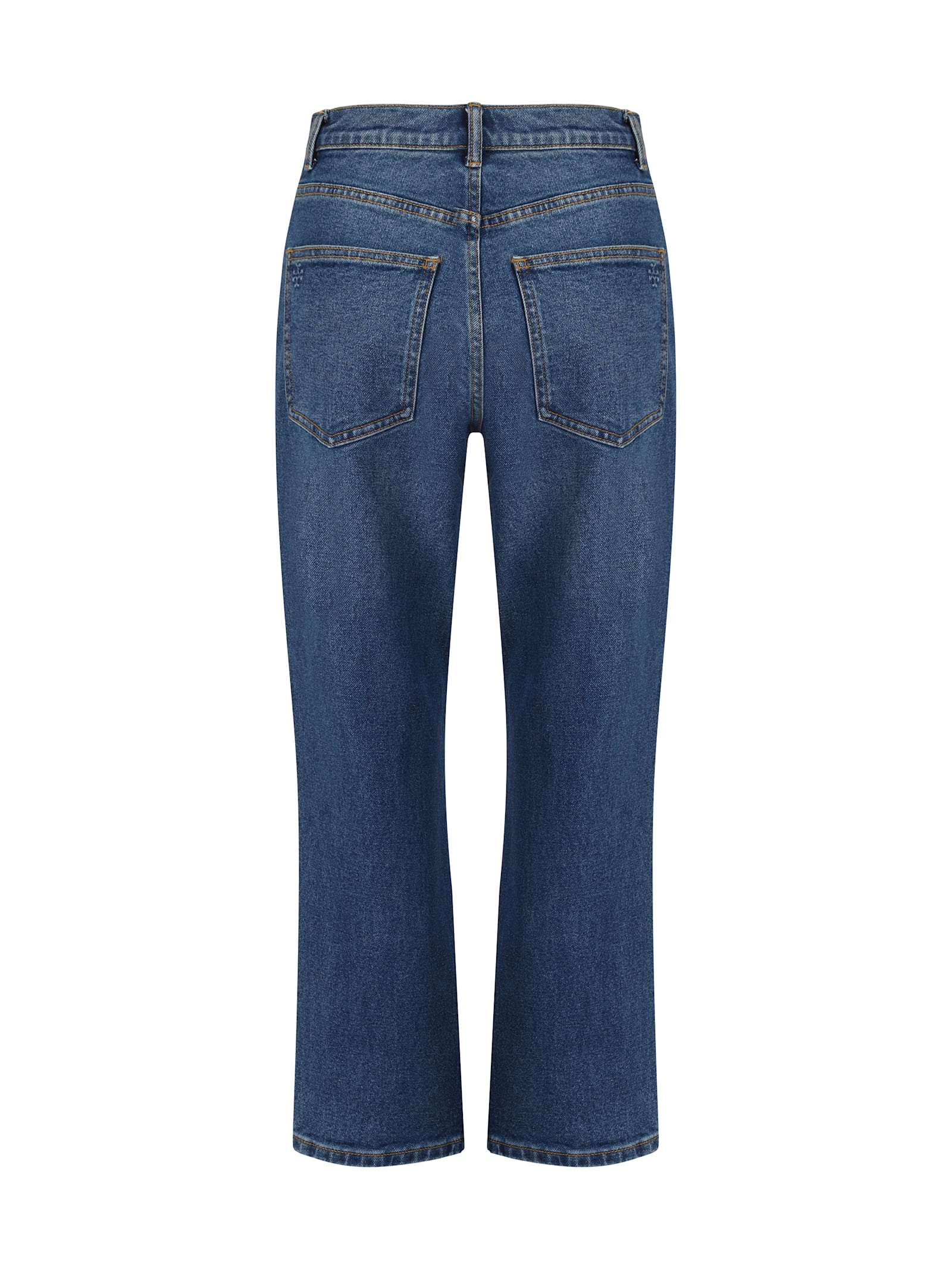 Shop Tory Burch Cropped Flared Jeans In Dark Vintage Wash