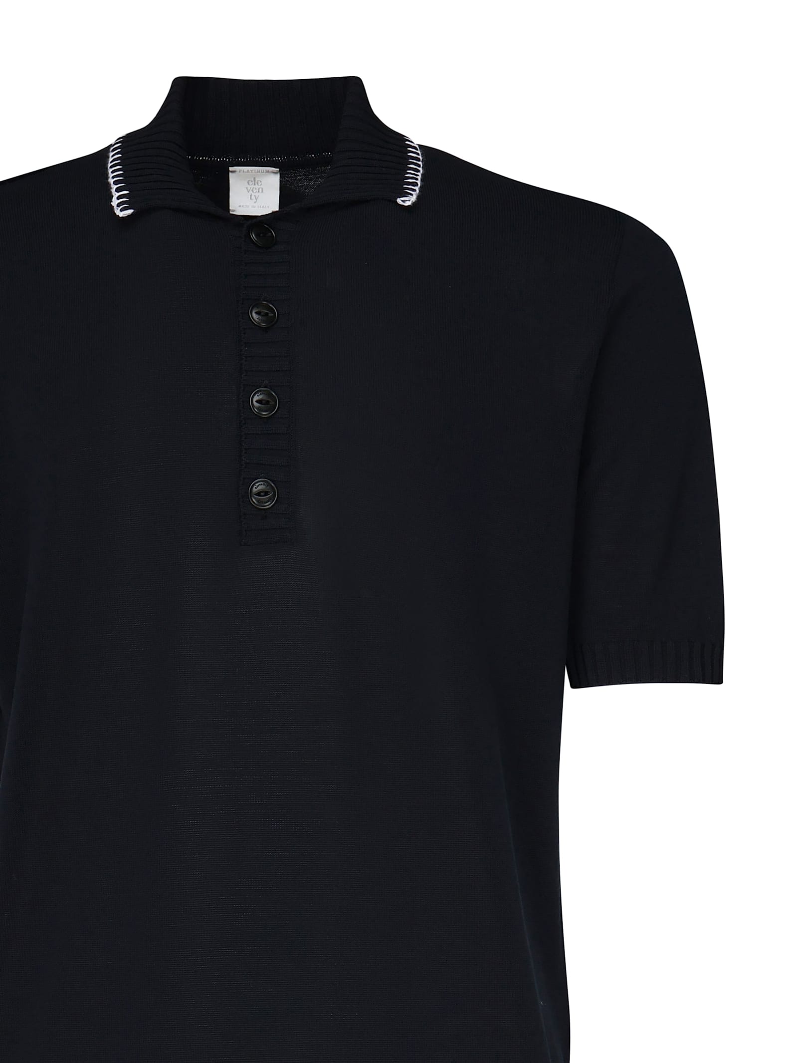 Shop Eleventy Wool Polo Shirt In Blue