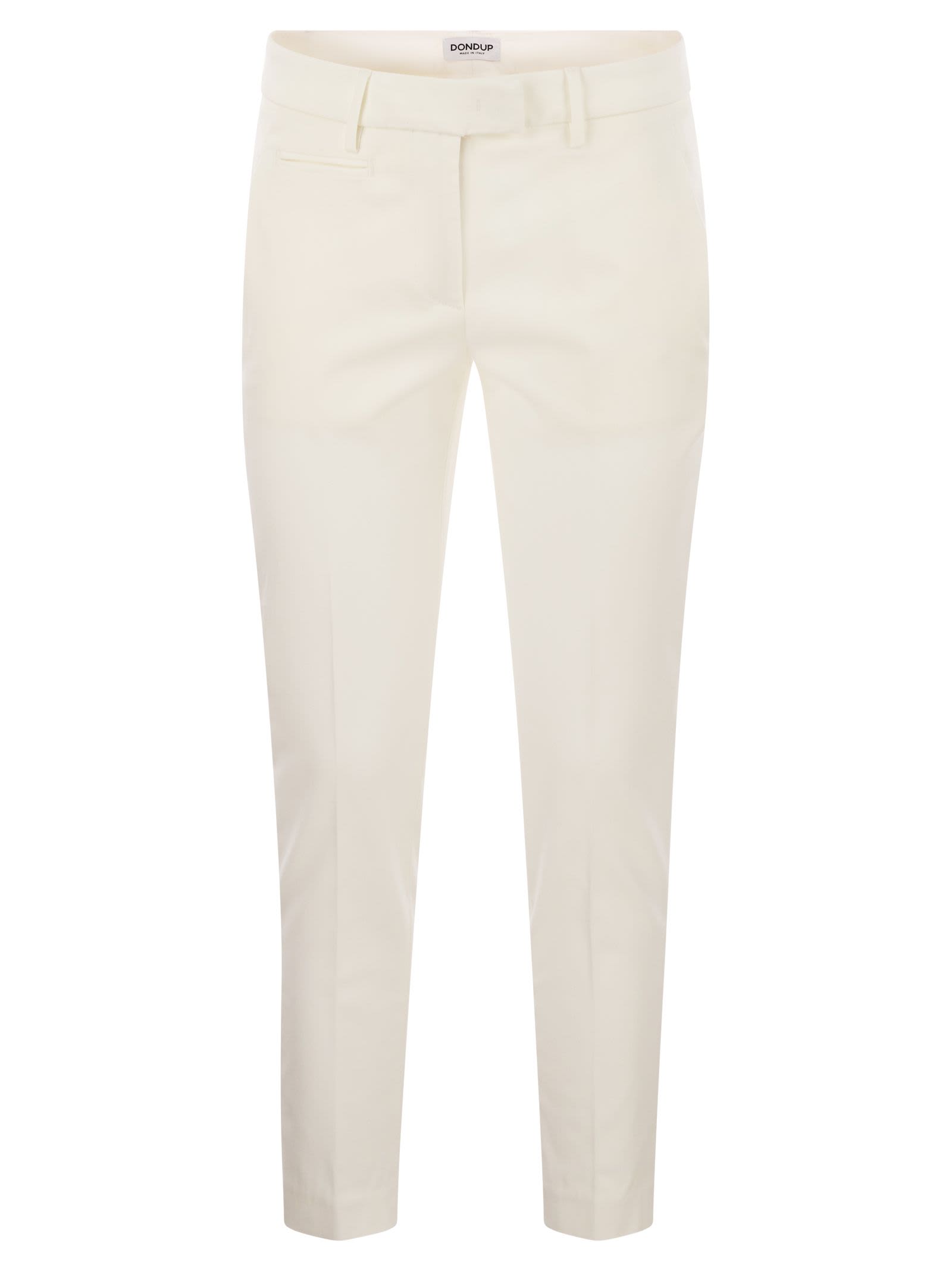 Shop Dondup Perfect - Slim Fit Stretch Trousers In White