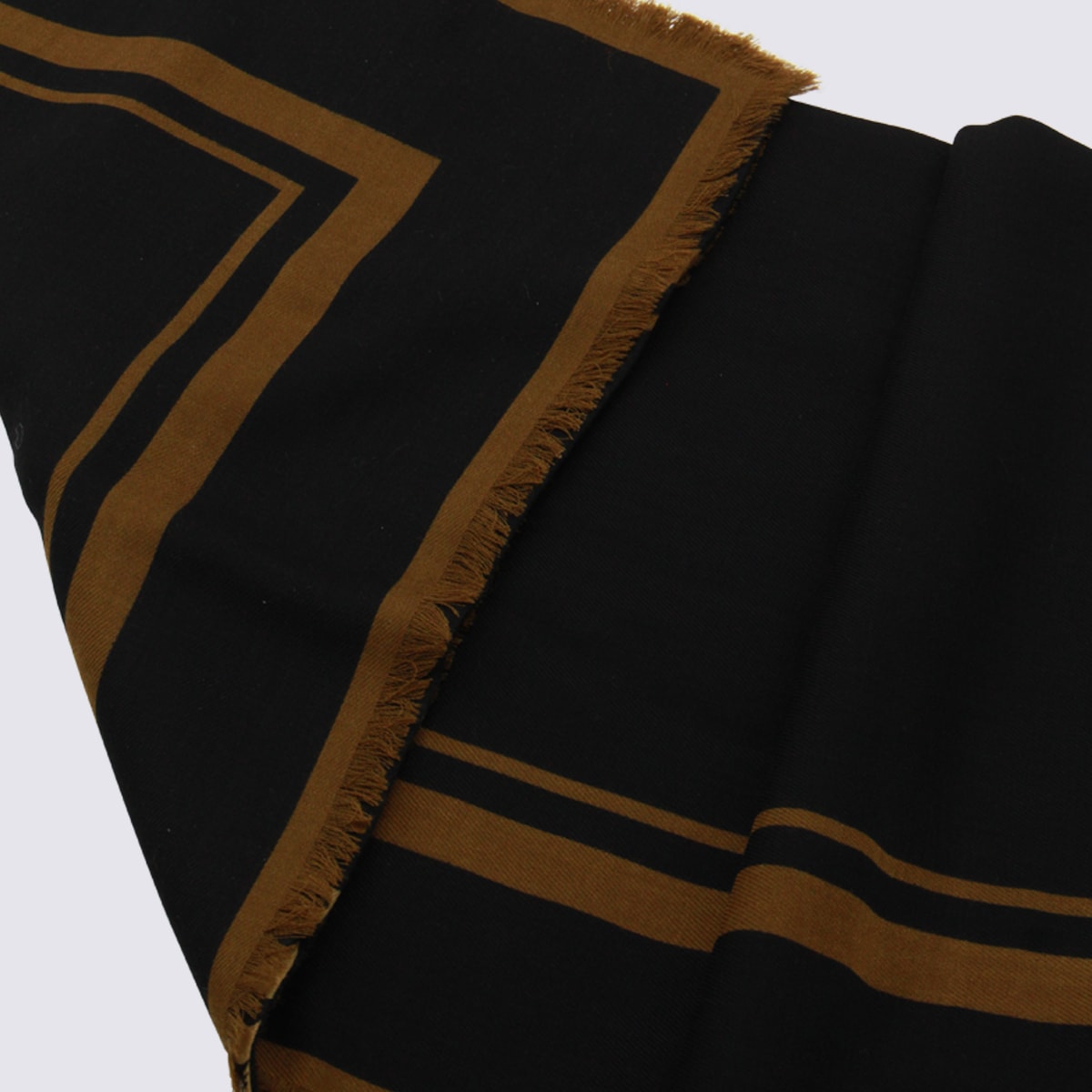 Saint Laurent Cassandre Large Square Scarf In Wool Twill In Black
