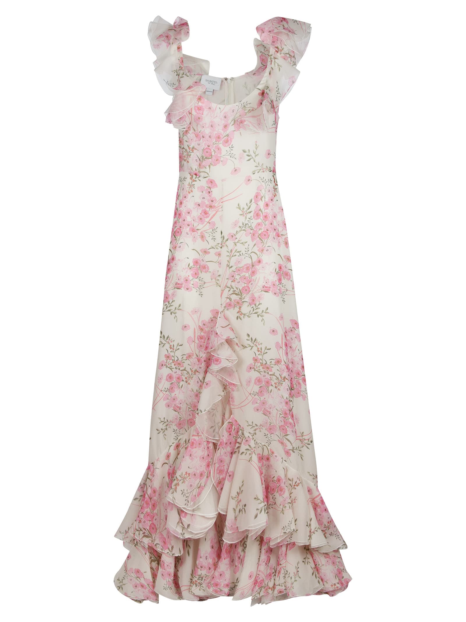 Giambattista Valli Floral Print Ruffled Dress