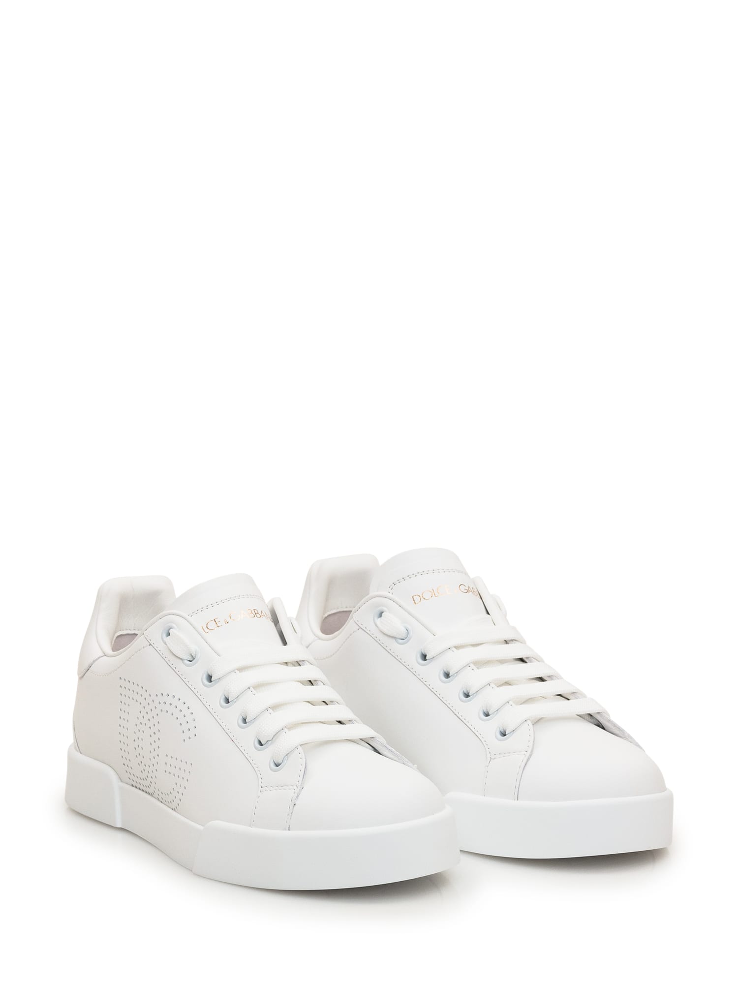 Shop Dolce & Gabbana Sneaker With Logo In Bianco/bianco