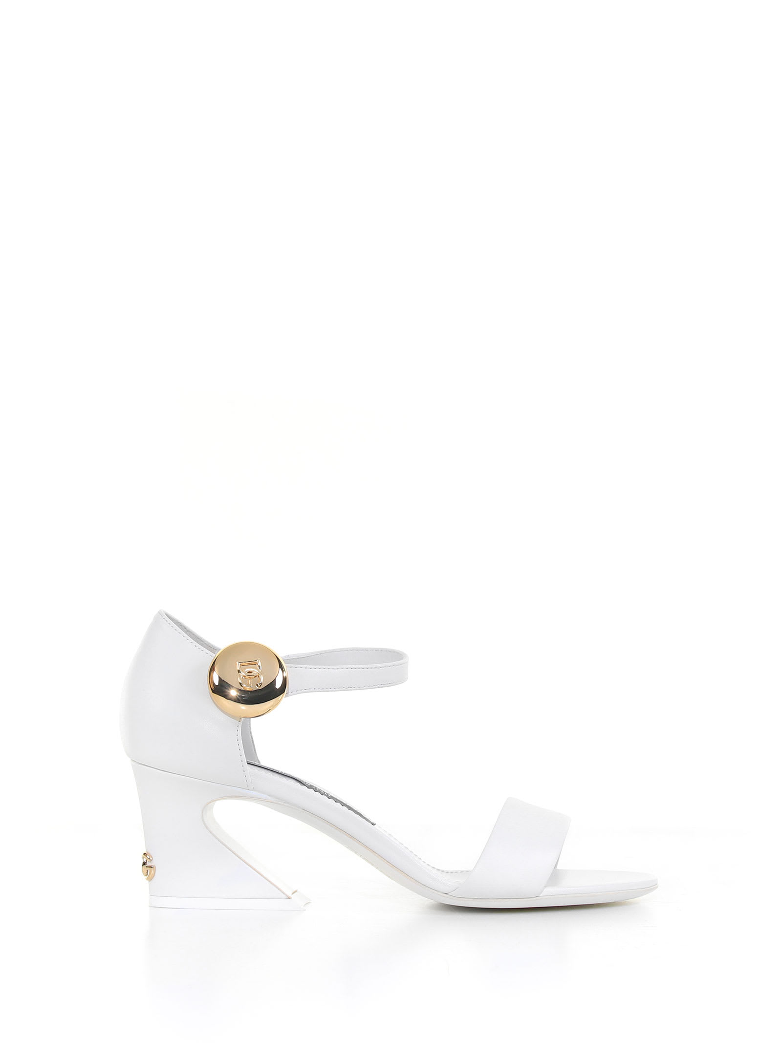 Dolce & Gabbana Nappa Sandals With Geometric Heel