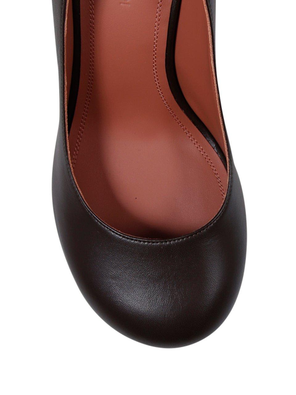 Amina Muaddi 95mm Iris Leather Pumps In Brown