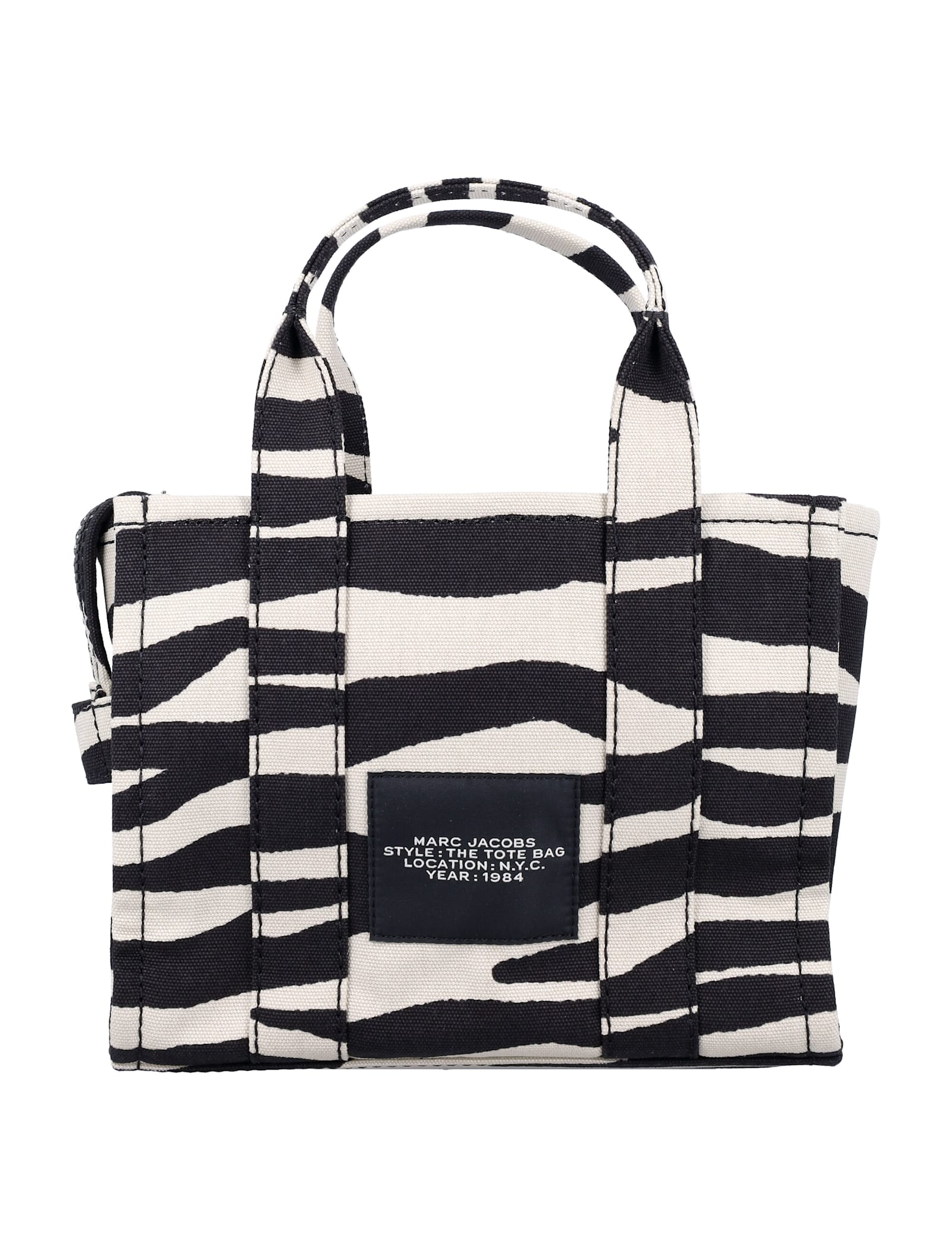 Shop Marc Jacobs The Zebra Canvas Small Tote Bag