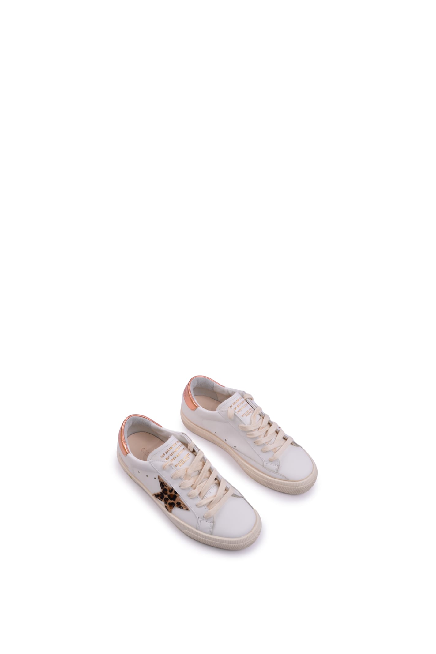 Shop Golden Goose Leather Sneakers In White