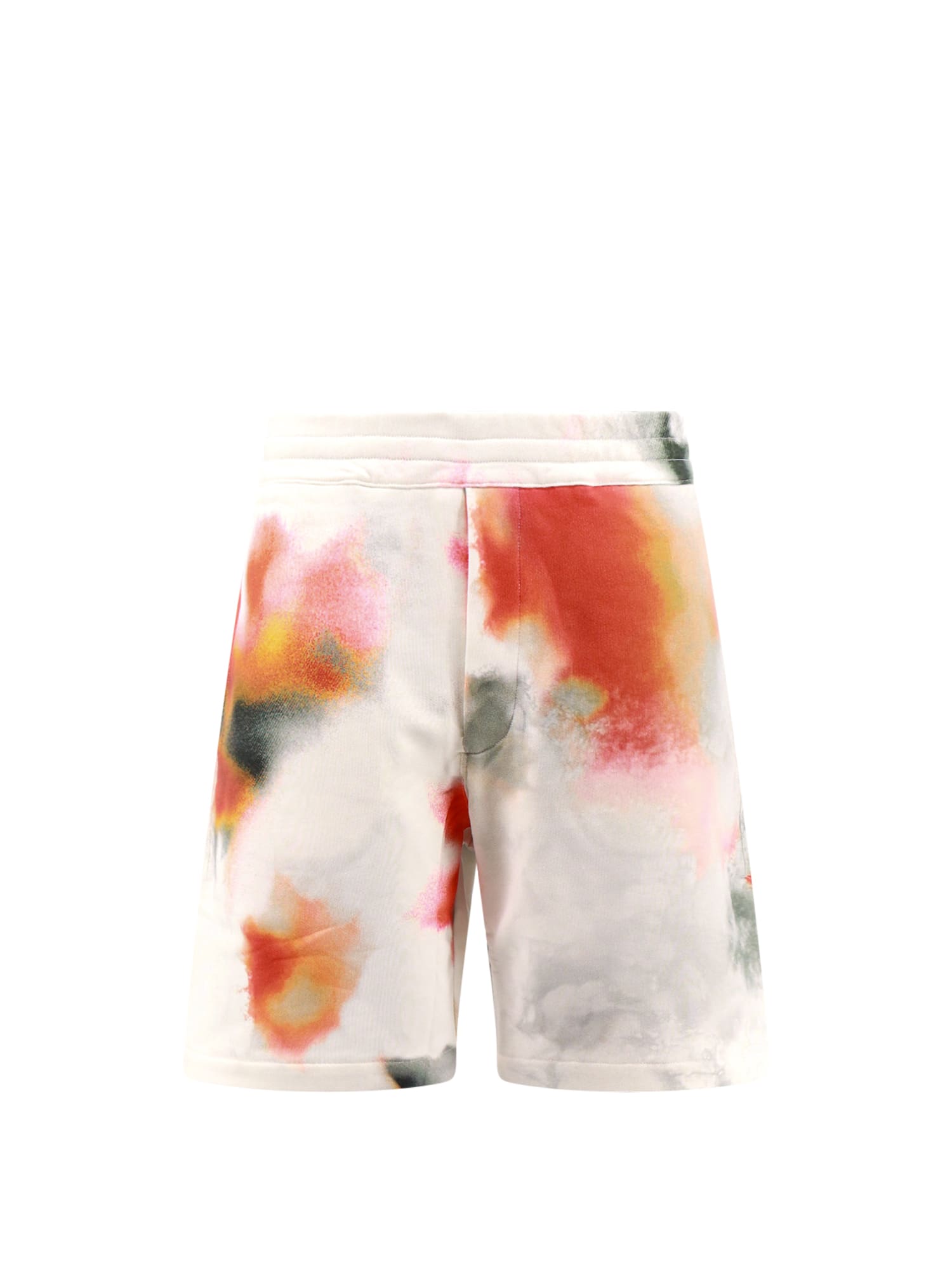 Shop Alexander Mcqueen Bermuda Shorts In White/red/black