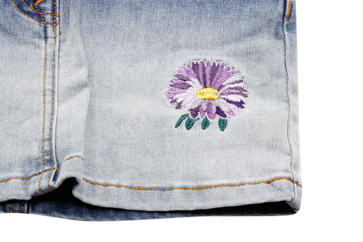 Shop Monnalisa Degradé Denim Skirt With Embroidery