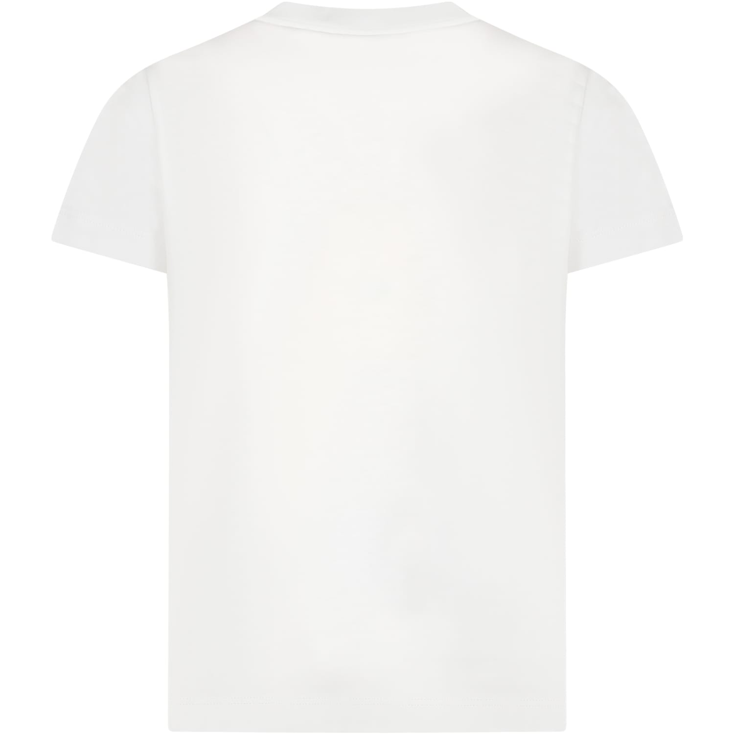 Shop Fendi White T-shirt For Girl With Baguette And Logo