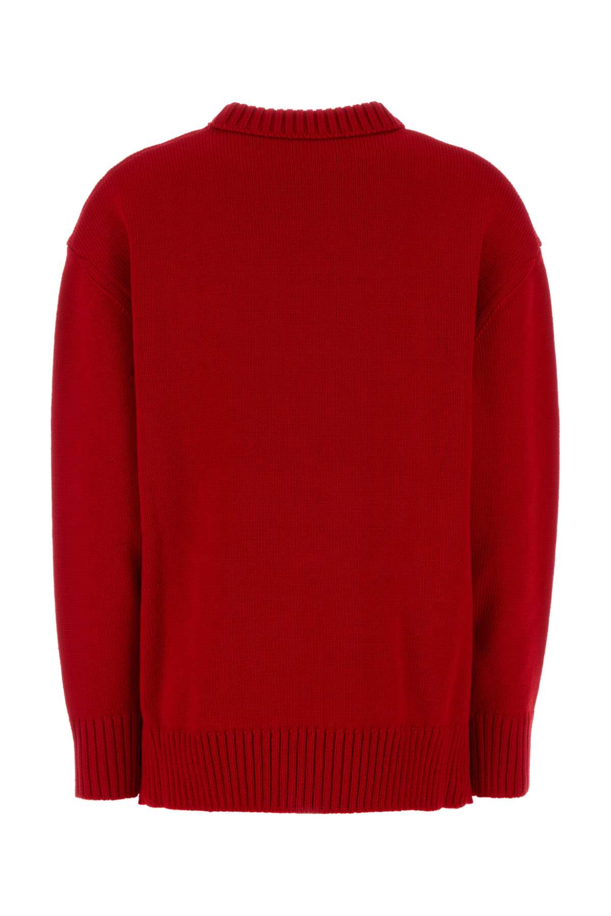 Prada Bow-detail Sweater In Red