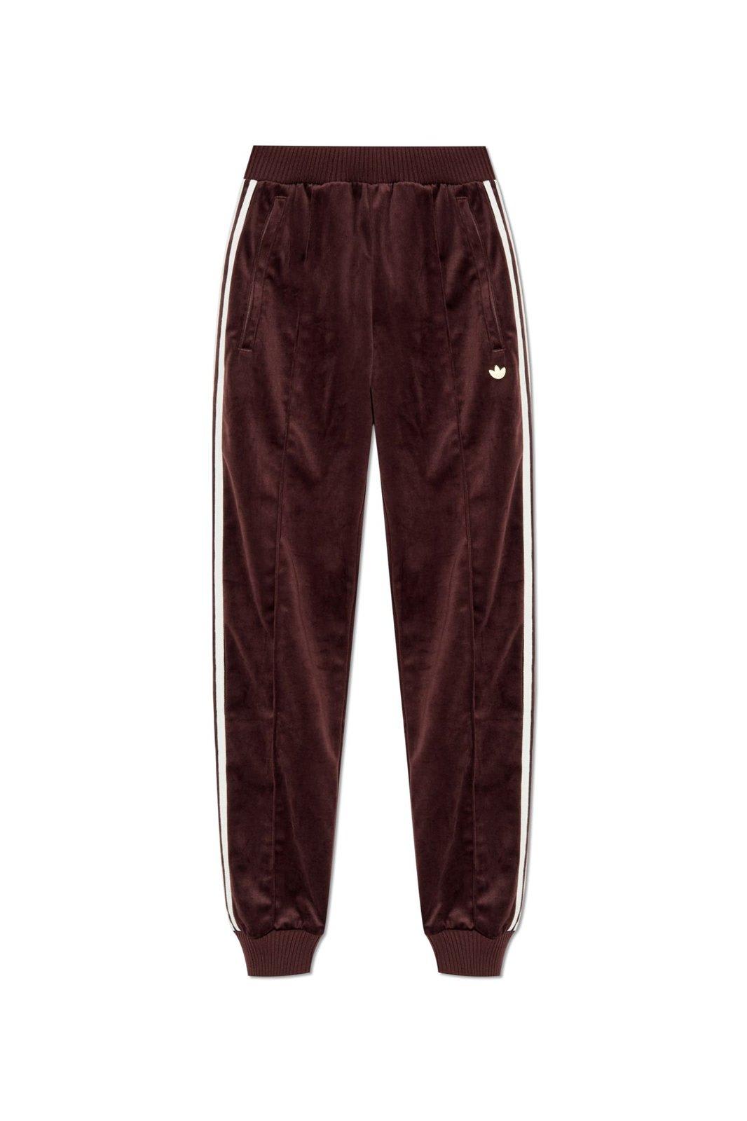 Shop Adidas Originals Premium Brushed Velvet Track Pants In Shabrn