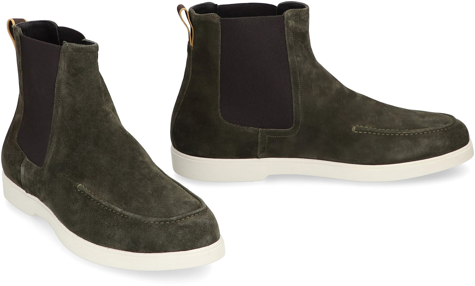 Moorer Cesar Suede Chelsea Boots In Green