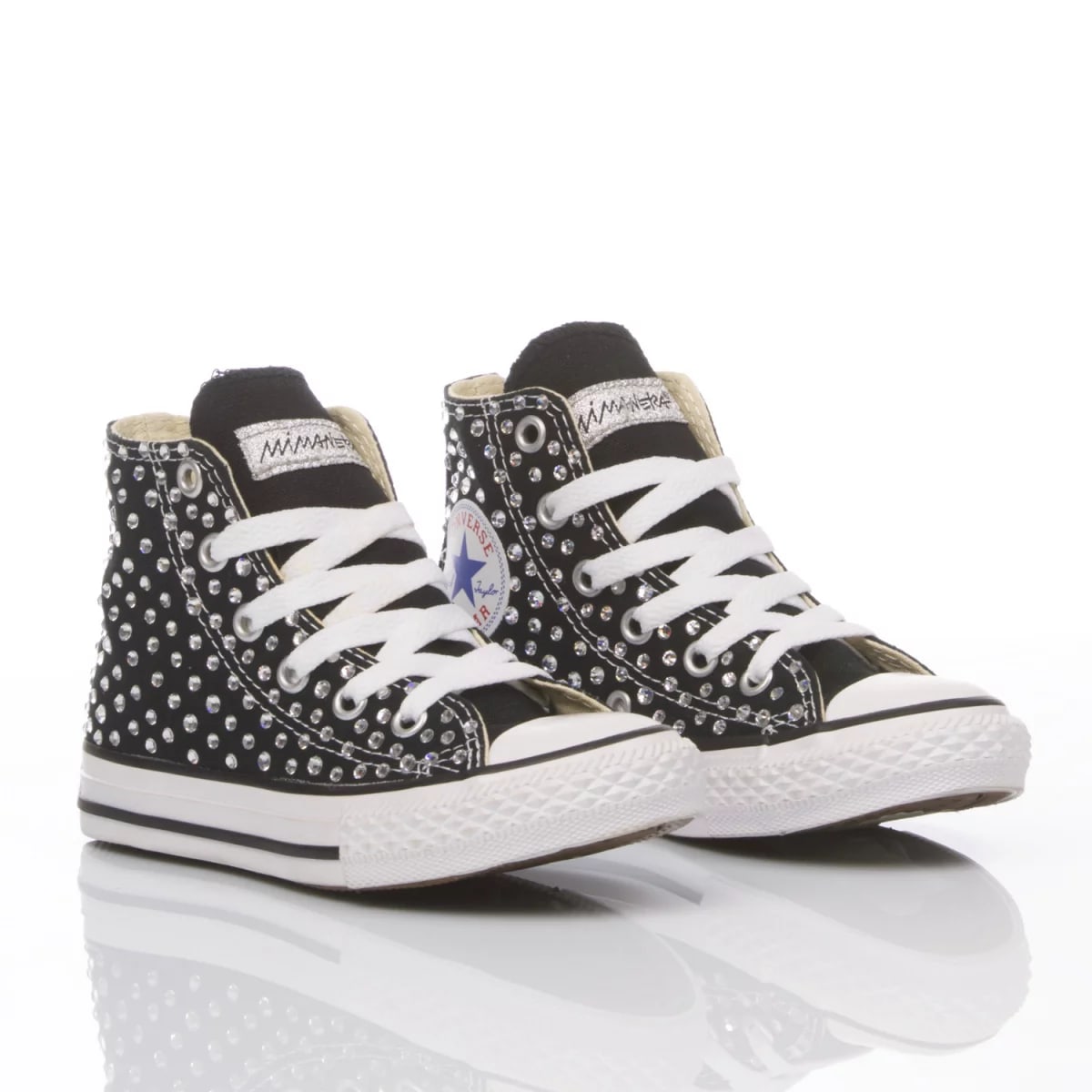 Shop Mimanera Converse Junior Swarovski Black