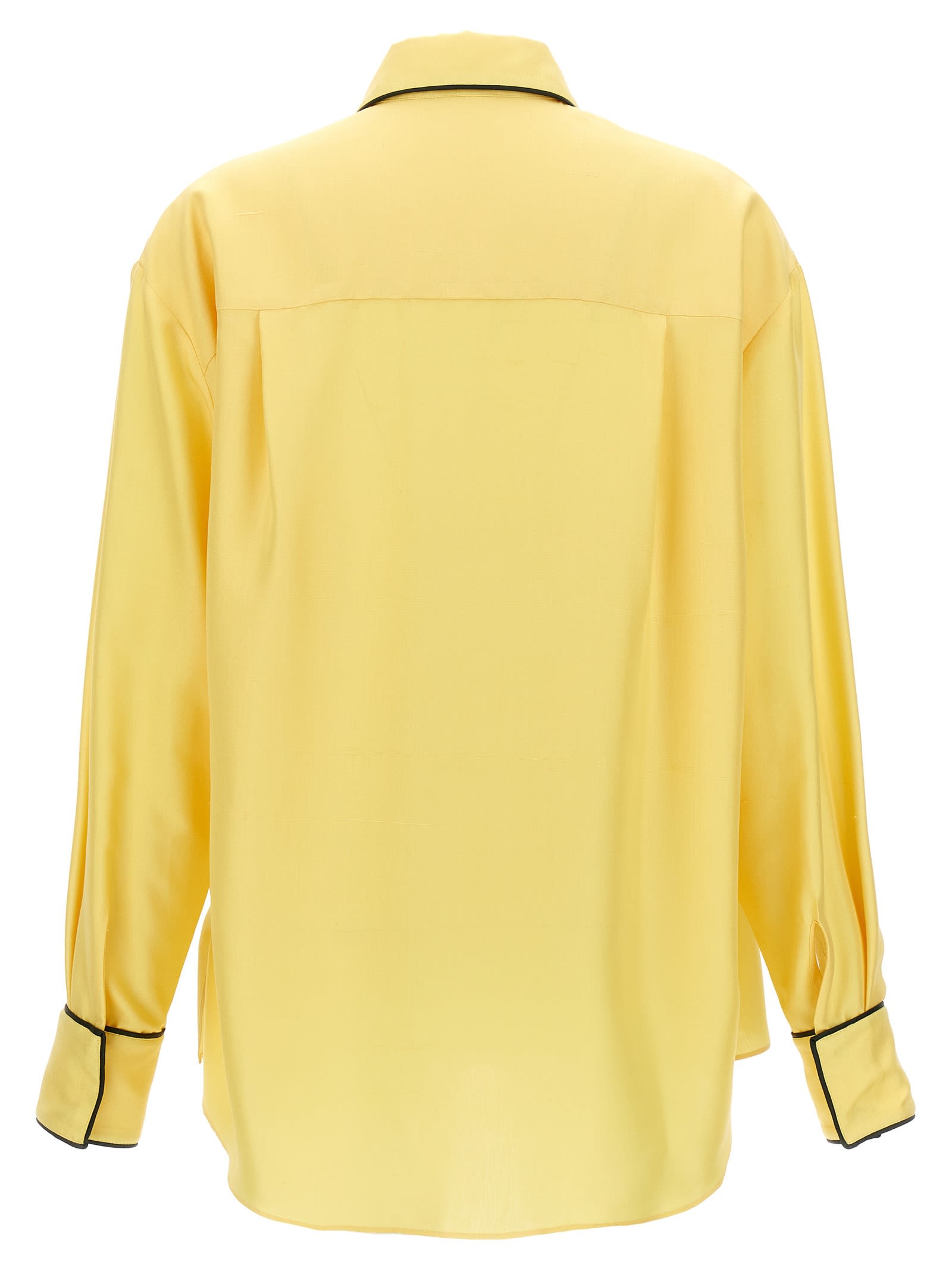 Bally Silk Shirt With Accents In Yellow