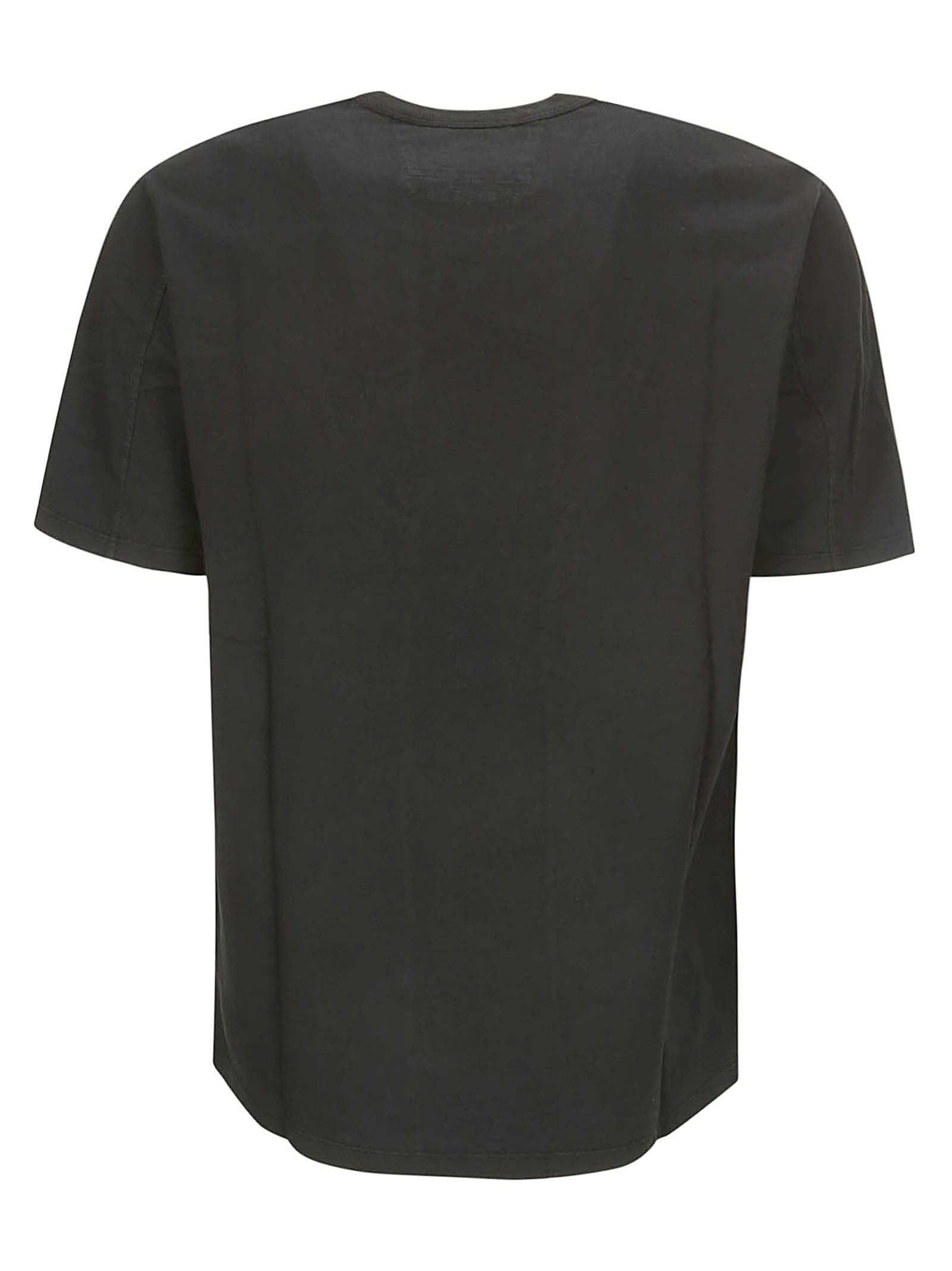 Shop C.p. Company 24/1 Jersey Garment Dyed Logo T-shirt In Black