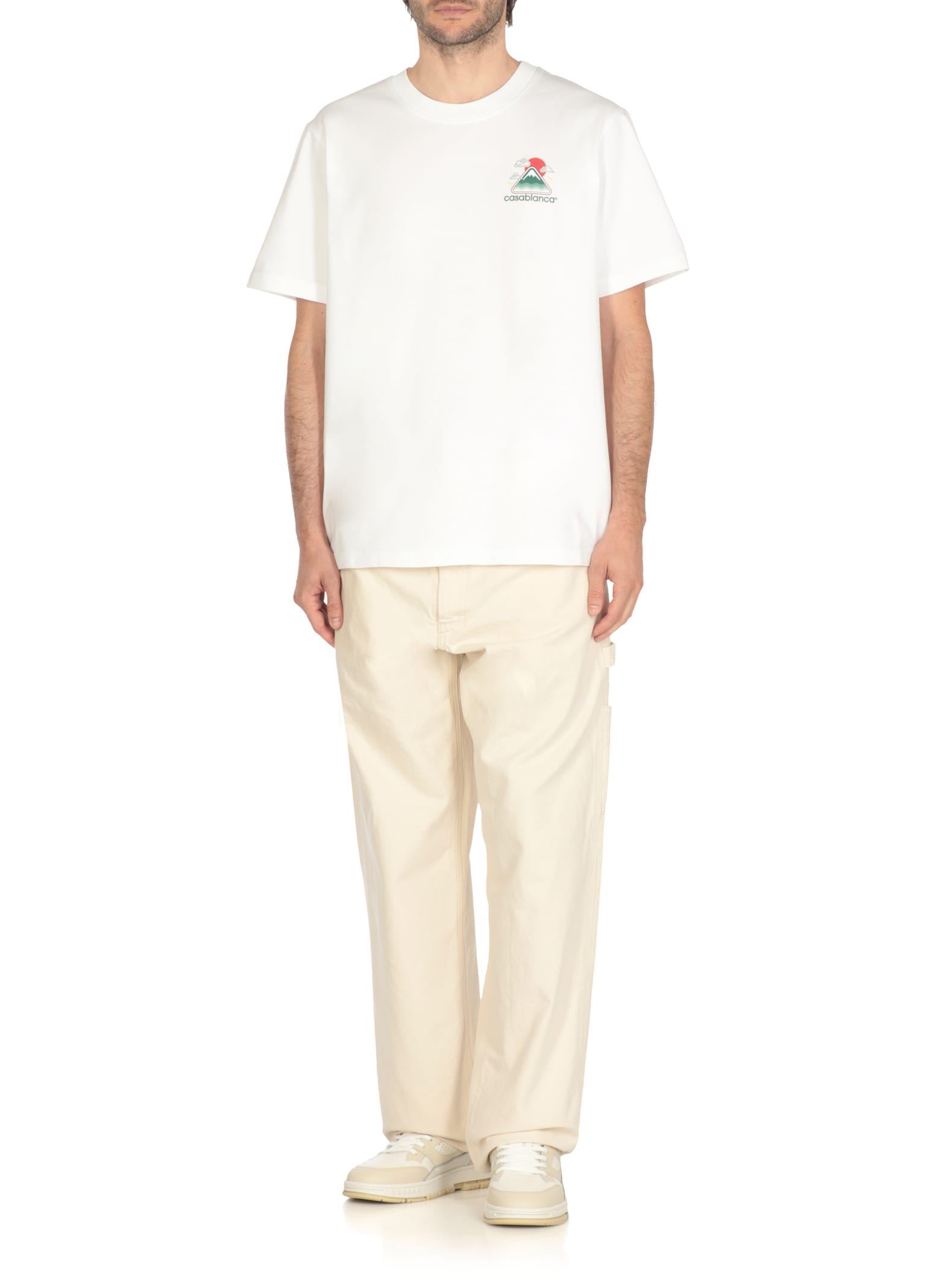 Casablanca Mountains Waves Screen T-shirt In White