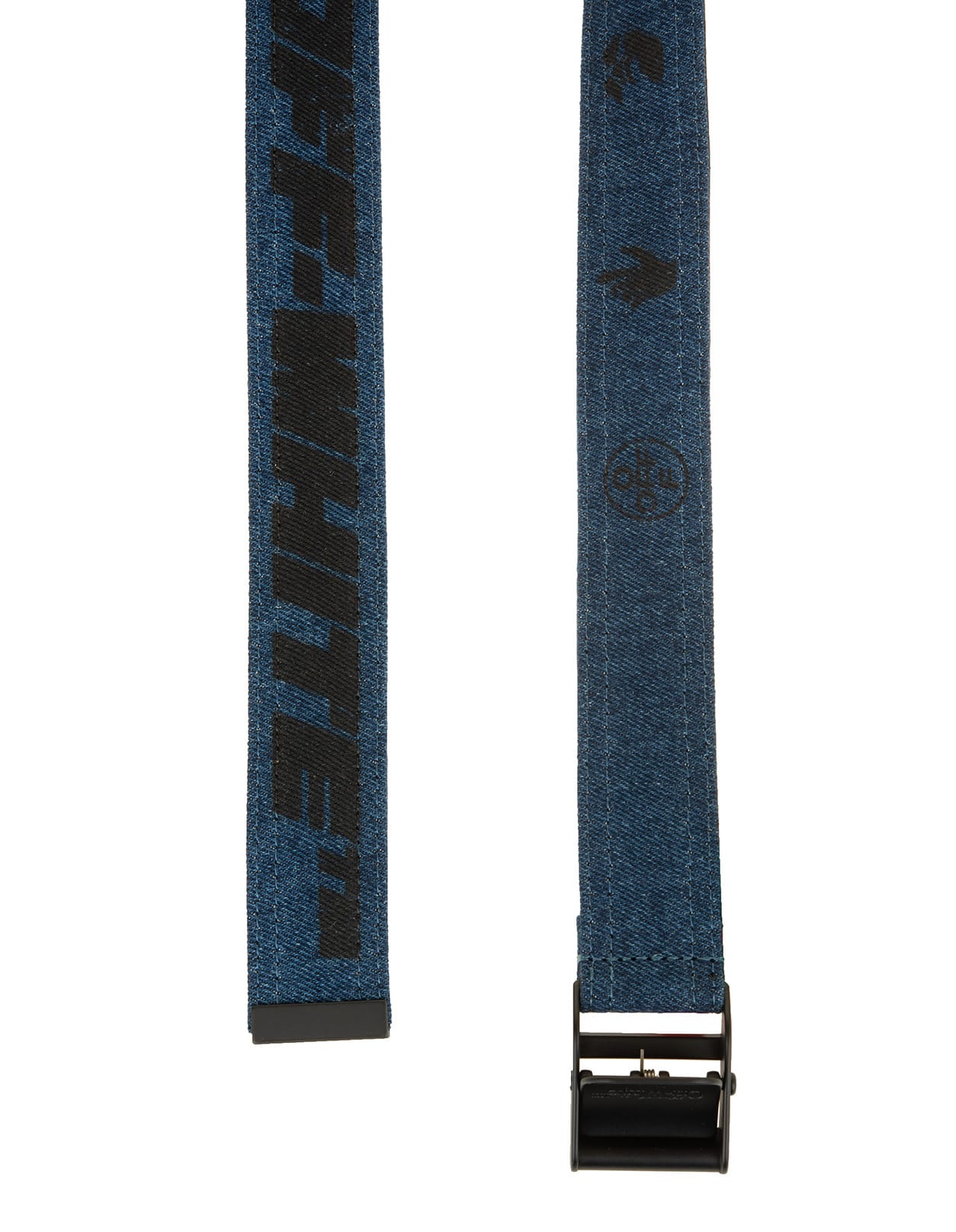 Off-white Unisex Industrial Belt In Dark Blue Denim In Denim