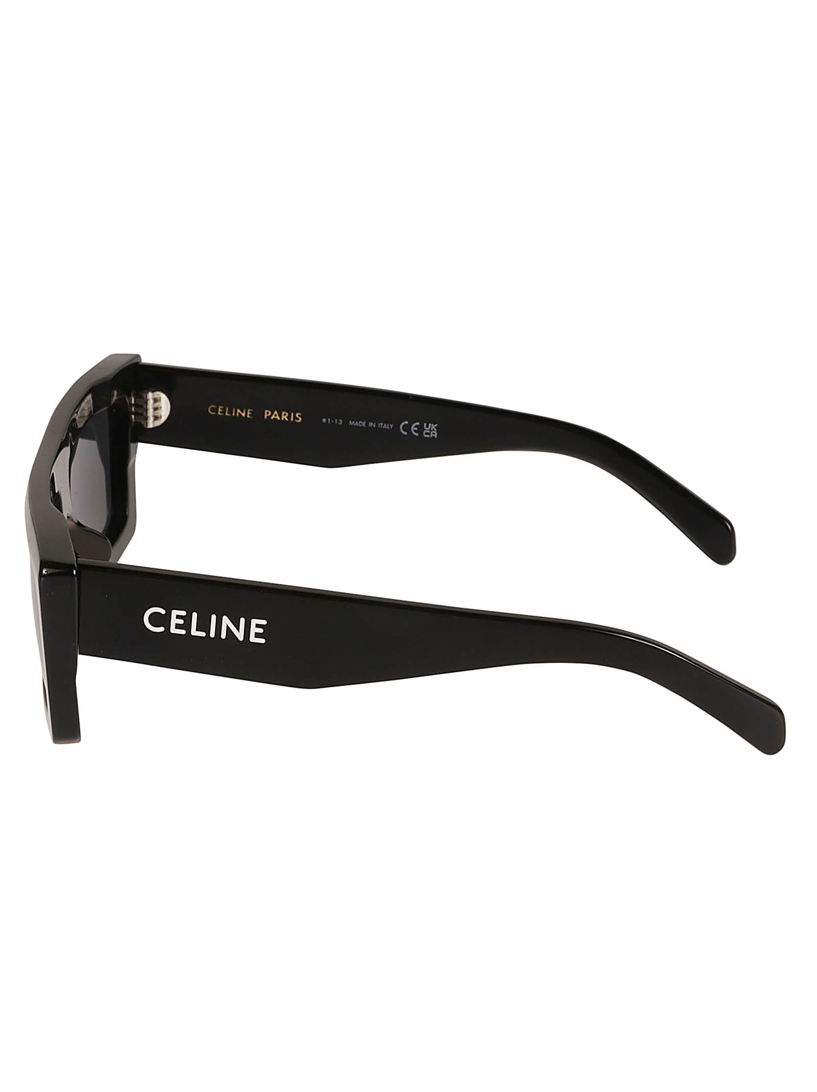 Celine Flat Top Rectangular Lens Sunglasses In Black